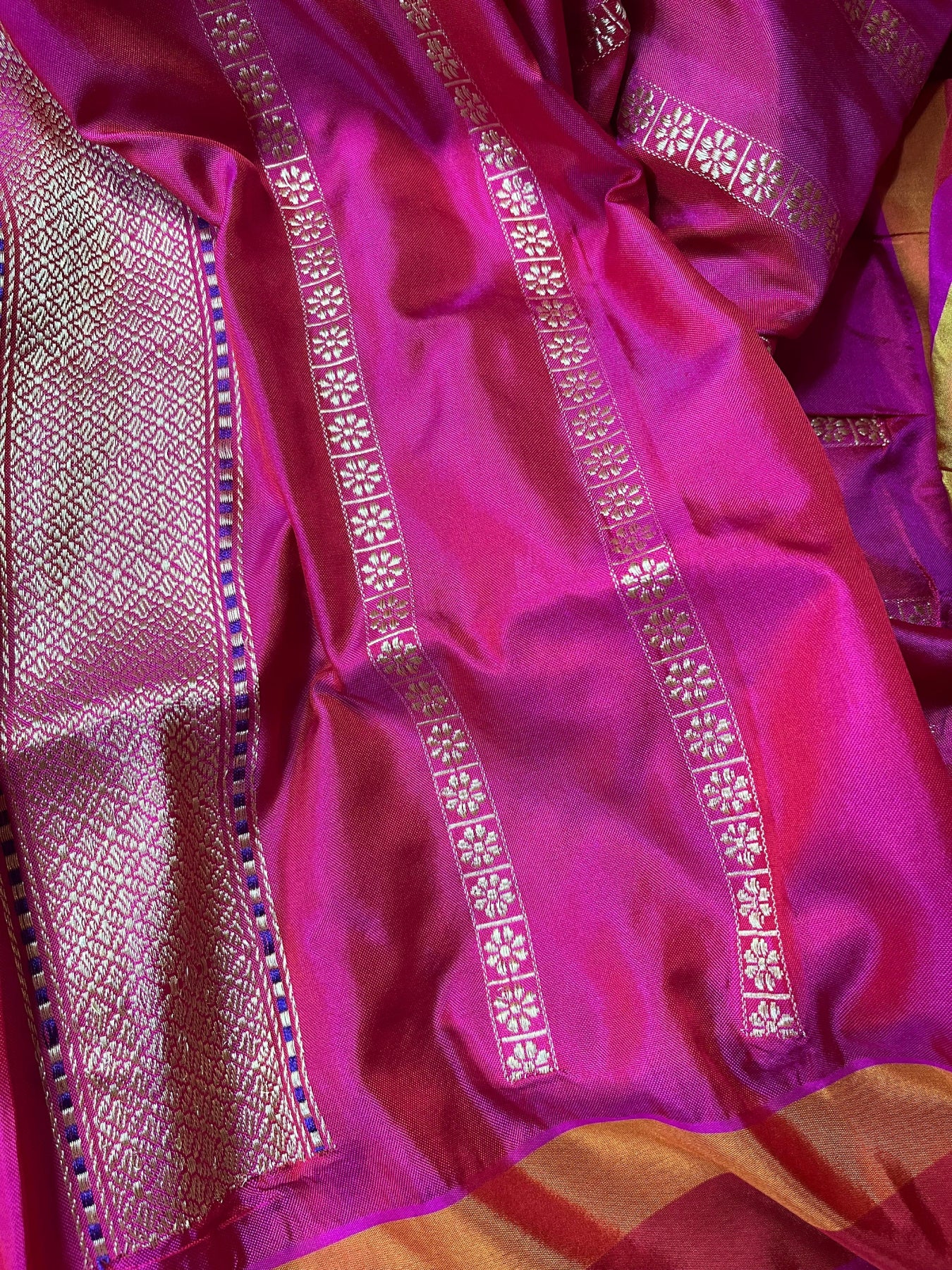 PEACH SILK PURE HANDLOOM BANARASI SAREE