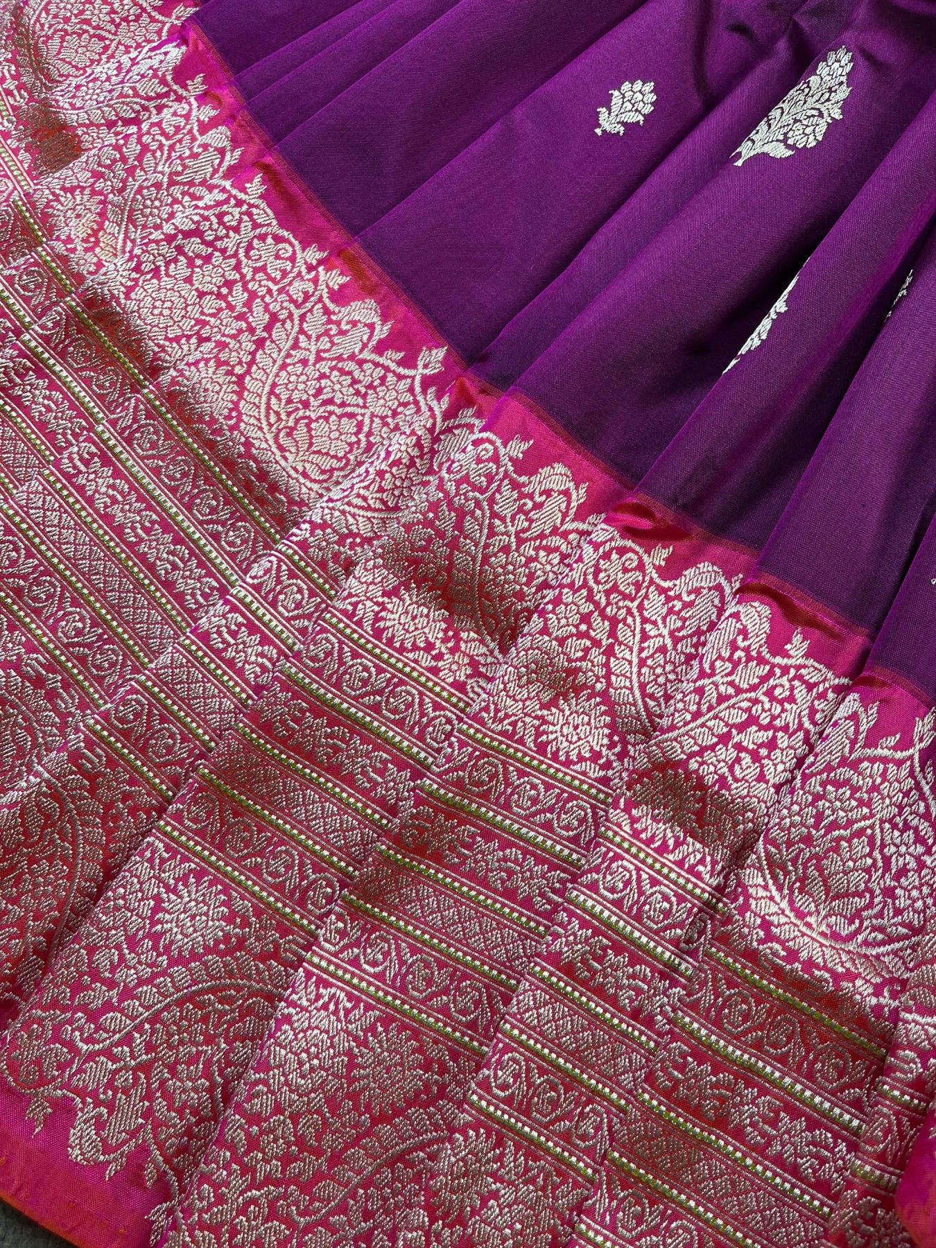 PURPLE SILK PURE HANDLOOM BANARASI SAREE