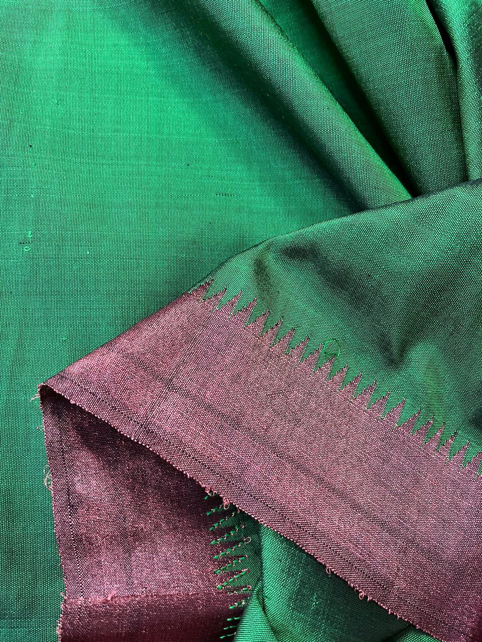 RADIANT GREEN TISSUE SILK PURE HANDLOOM PAITHANI SAREE