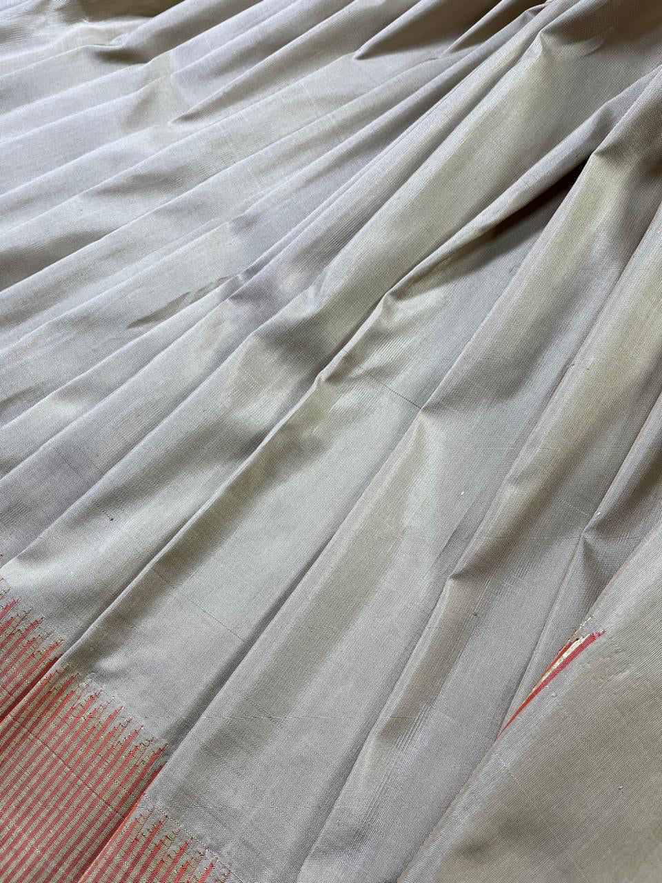 BEIGE SILK PURE HANDLOOM PAITHANI SAREE