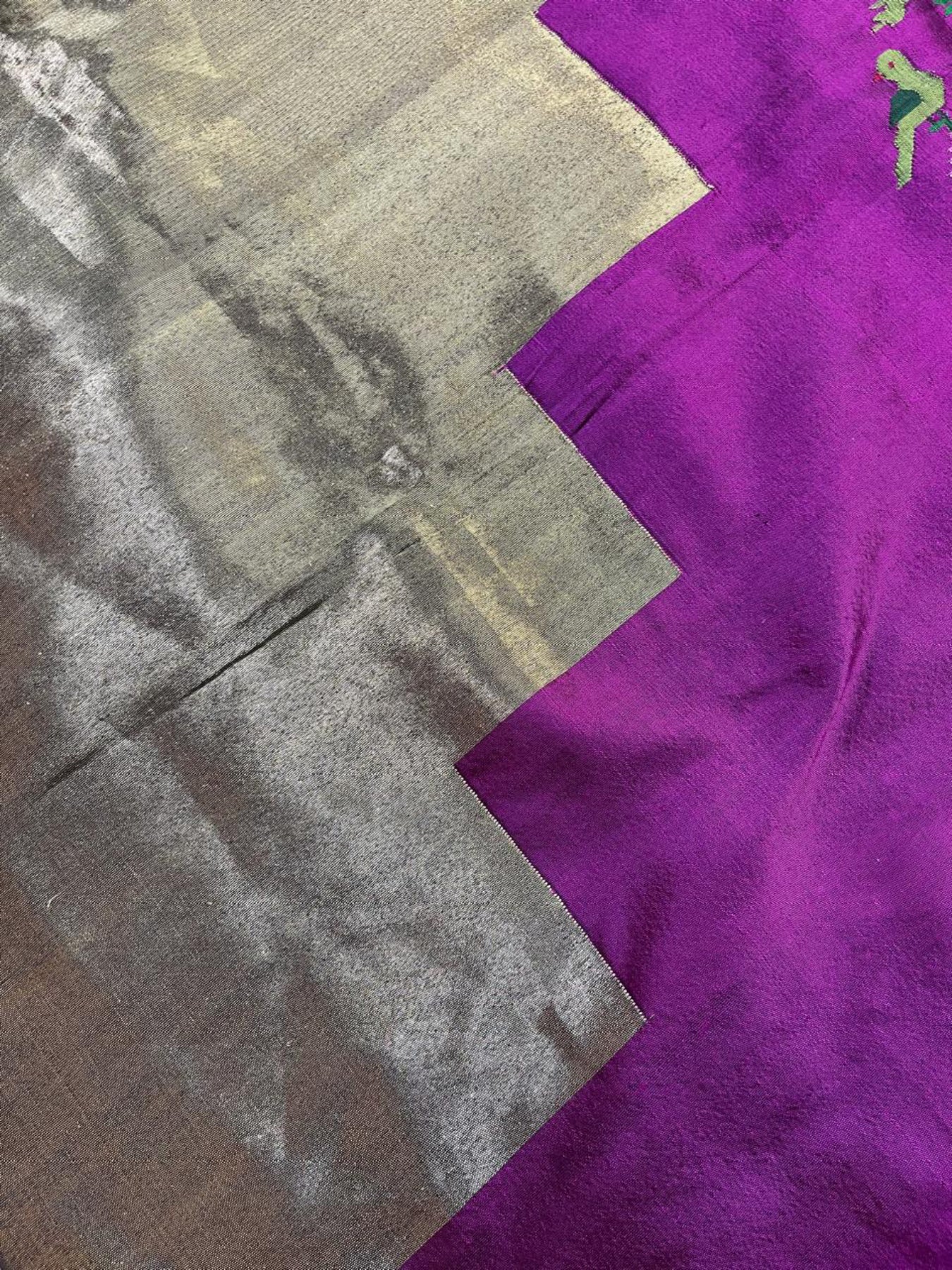PLUM TISSUE SILK PURE HANDLOOM PAITHANI SAREE