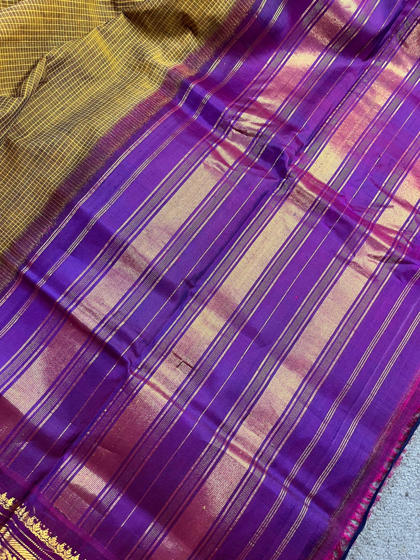 MEHENDI GREEN COTTON PURE HANDLOOM GADWAL SAREE