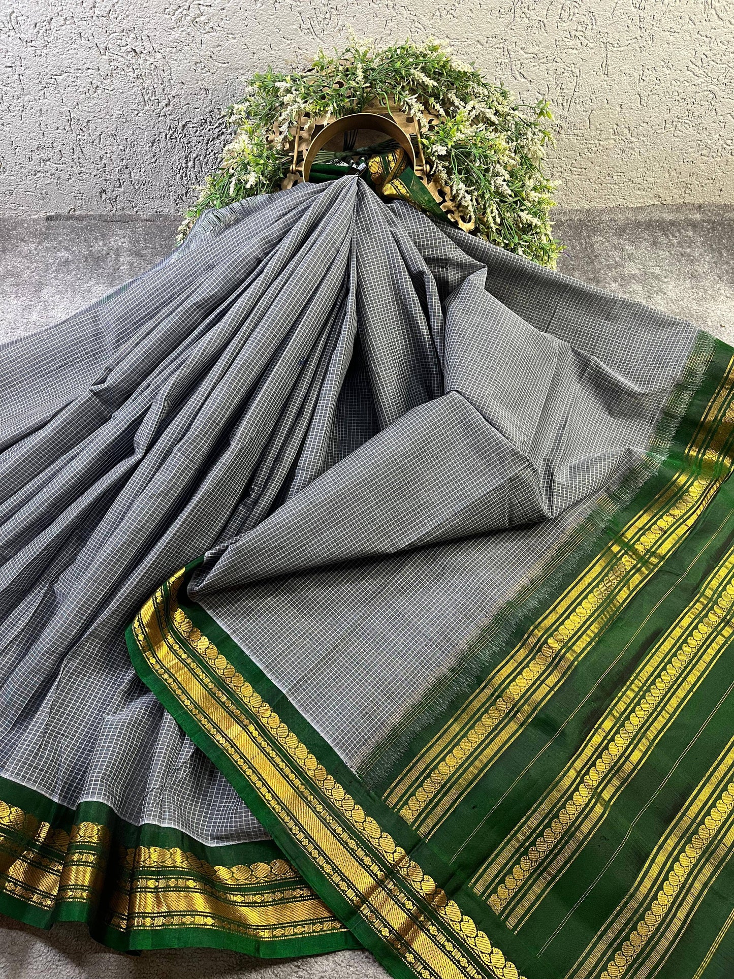 GREU COTTON PURE HANDLOOM GADWAL SAREE