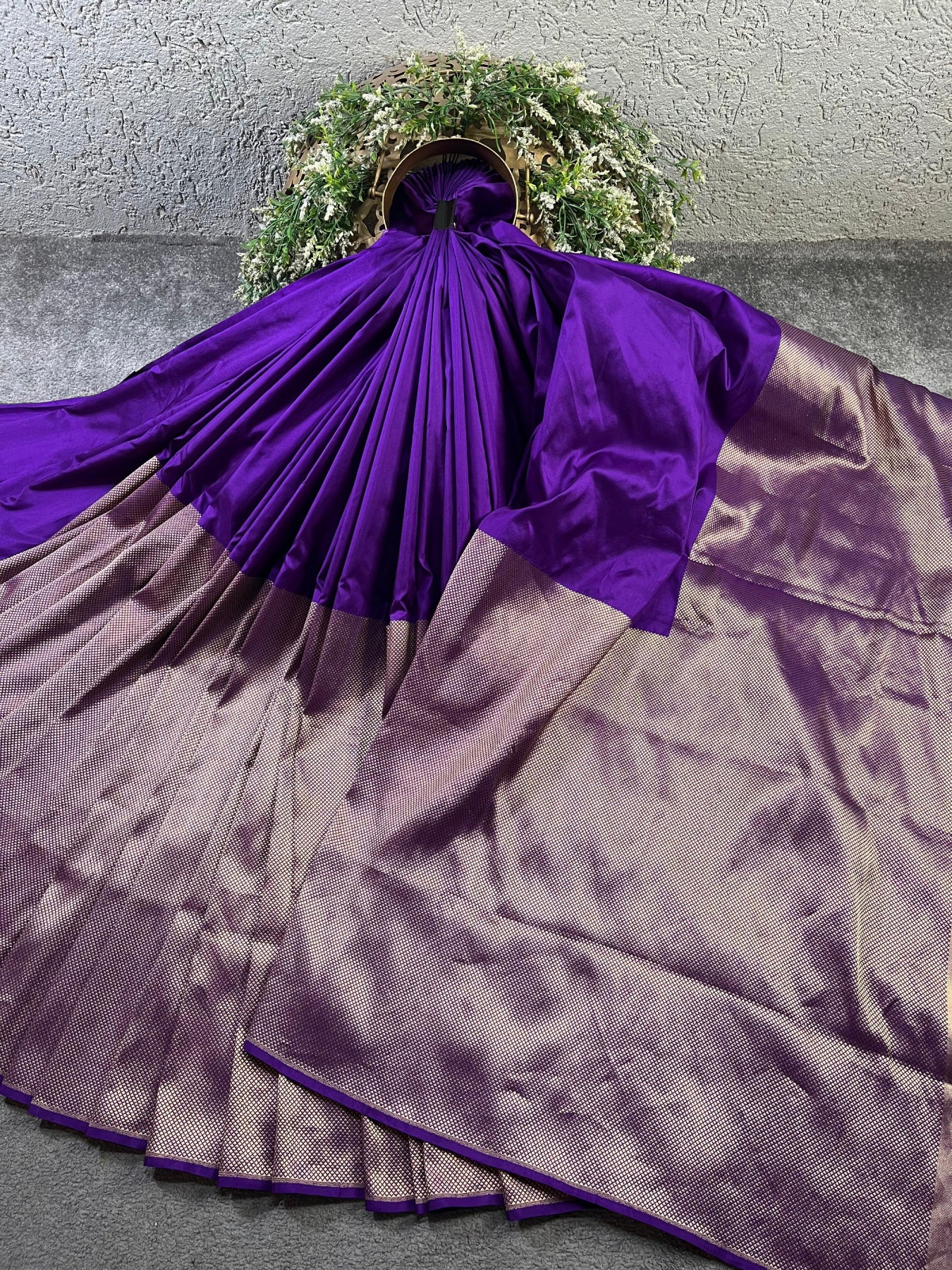 PURPLE KATAN SILK PURE HANDLOOM BANARASI SAREE