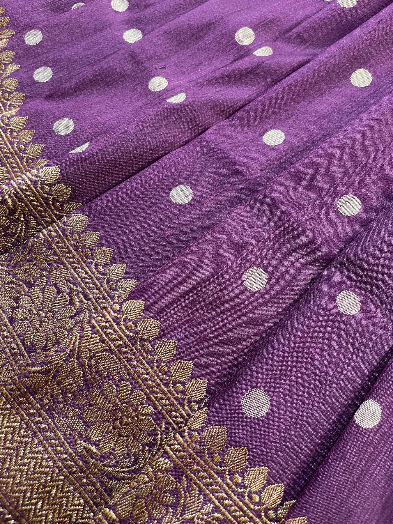 WINE TASSAR SILK PURE HANDLOOM BANARASI SAREE