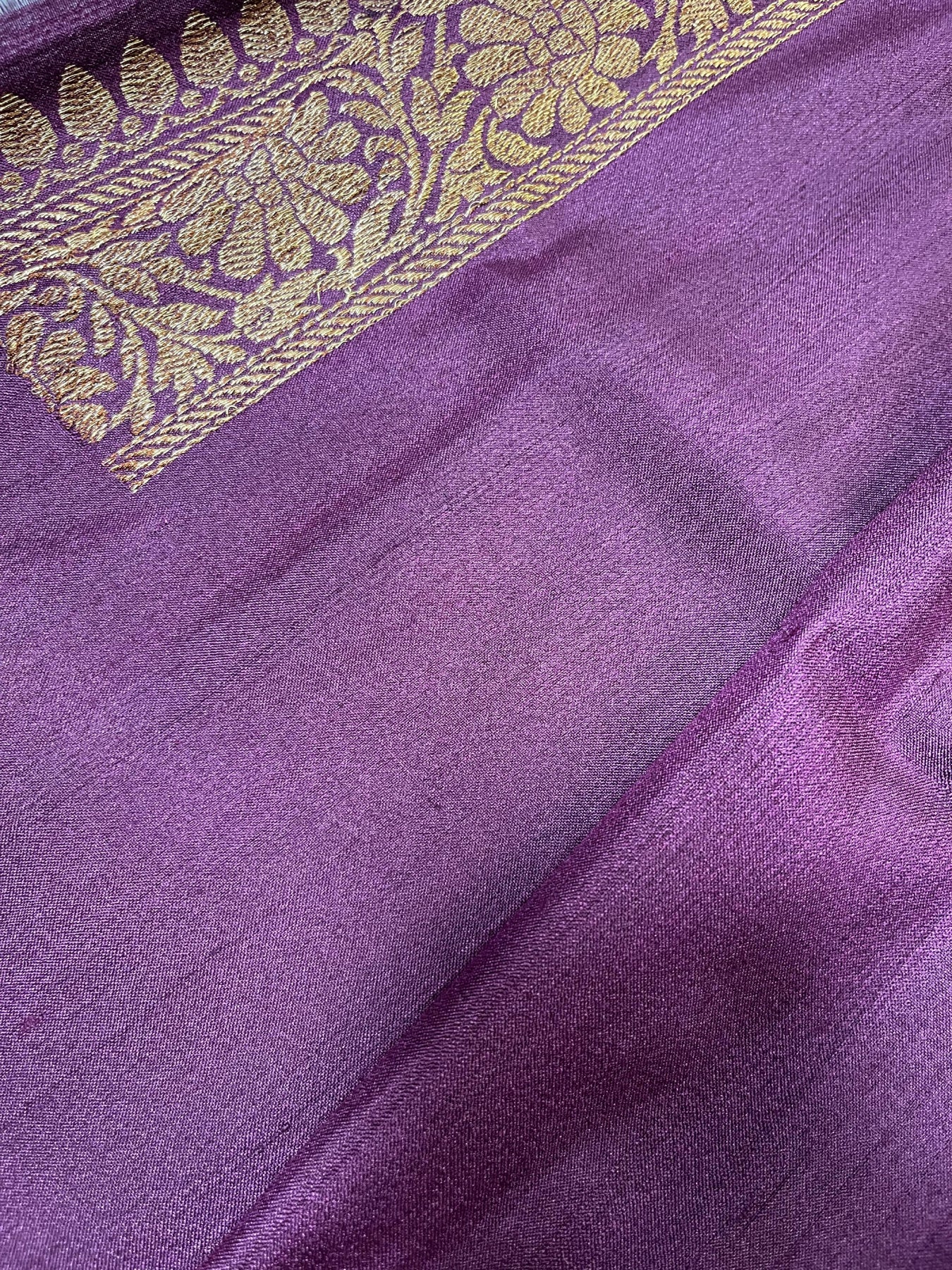 WINE TASSAR SILK PURE HANDLOOM BANARASI SAREE