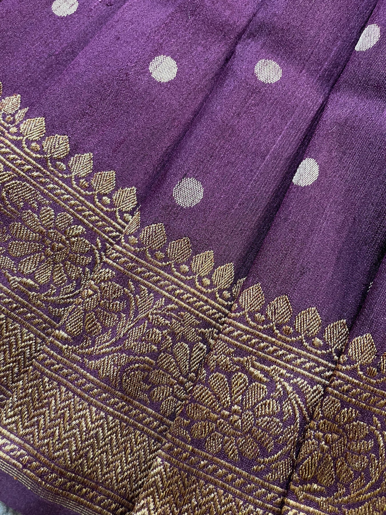 WINE TASSAR SILK PURE HANDLOOM BANARASI SAREE