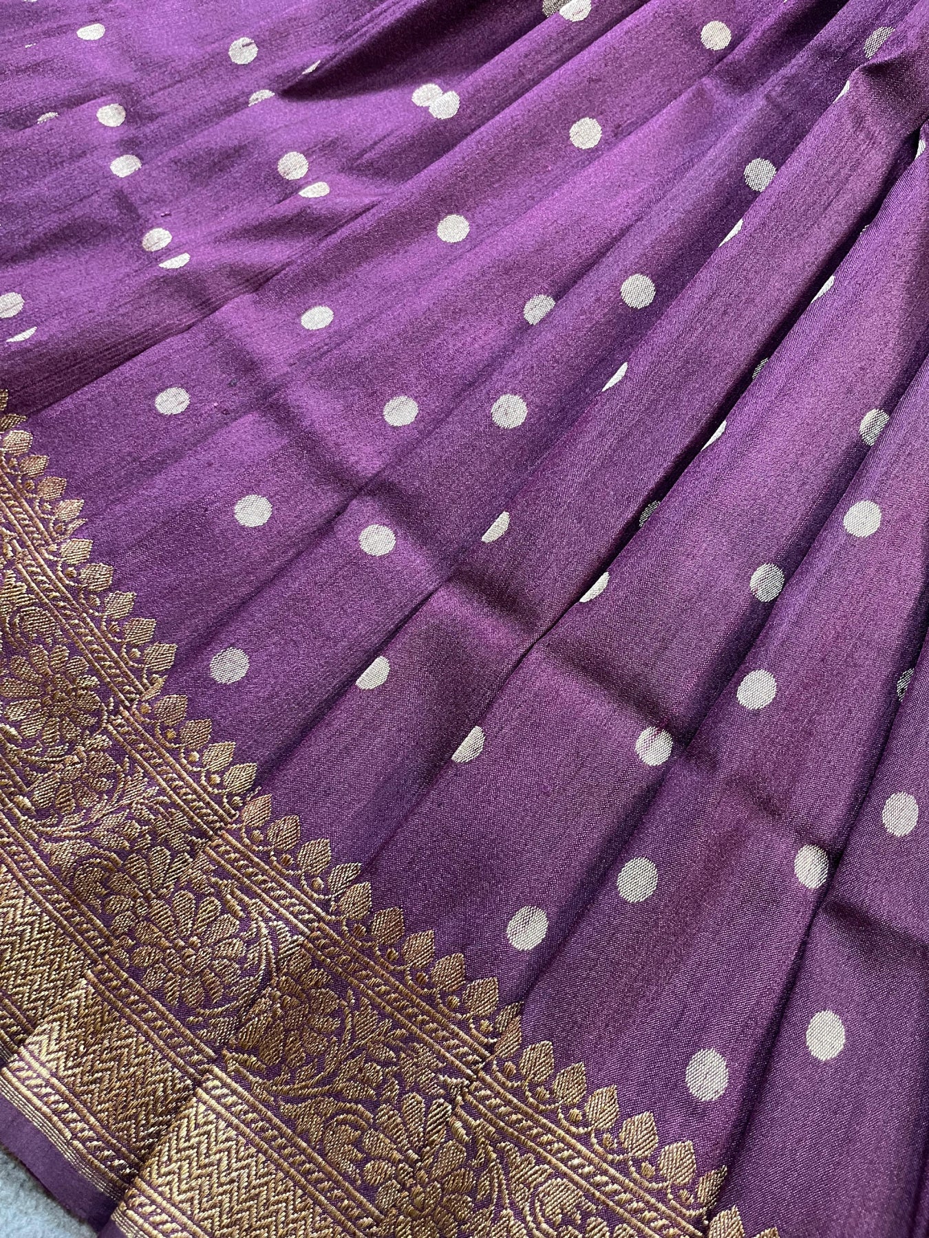 WINE TASSAR SILK PURE HANDLOOM BANARASI SAREE