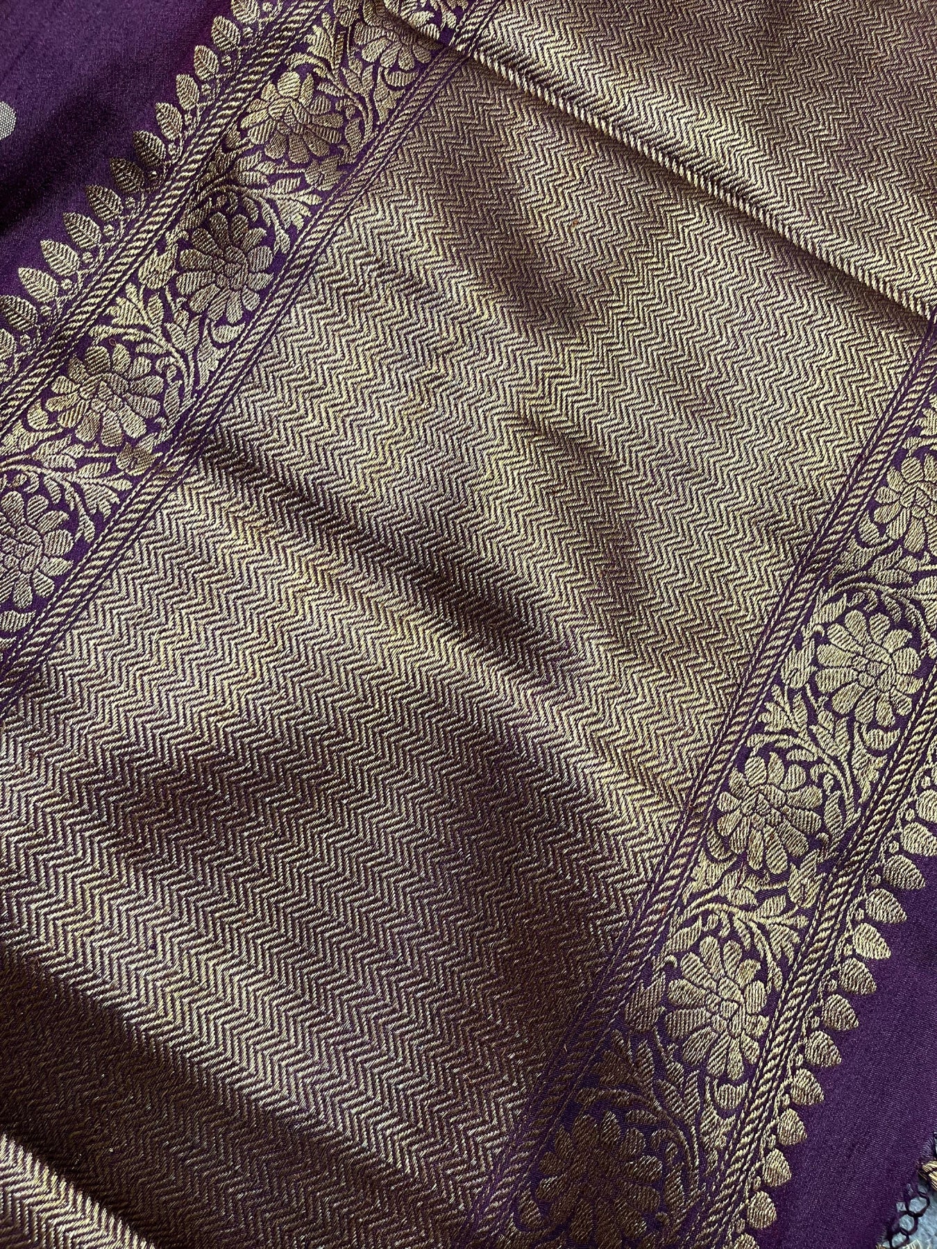 WINE TASSAR SILK PURE HANDLOOM BANARASI SAREE