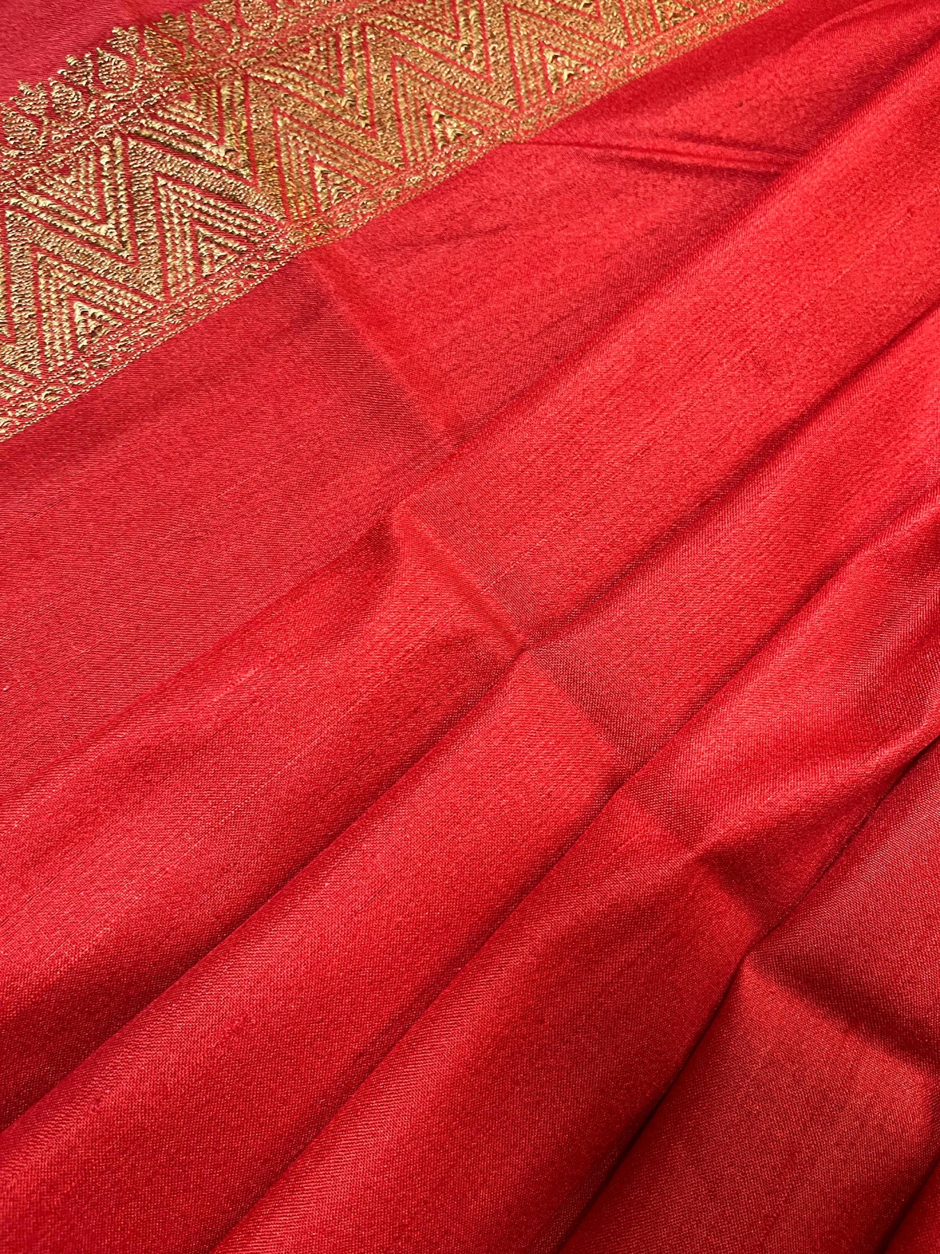 RED TASSAR SILK PURE HANDLOOM BANARASI SAREE