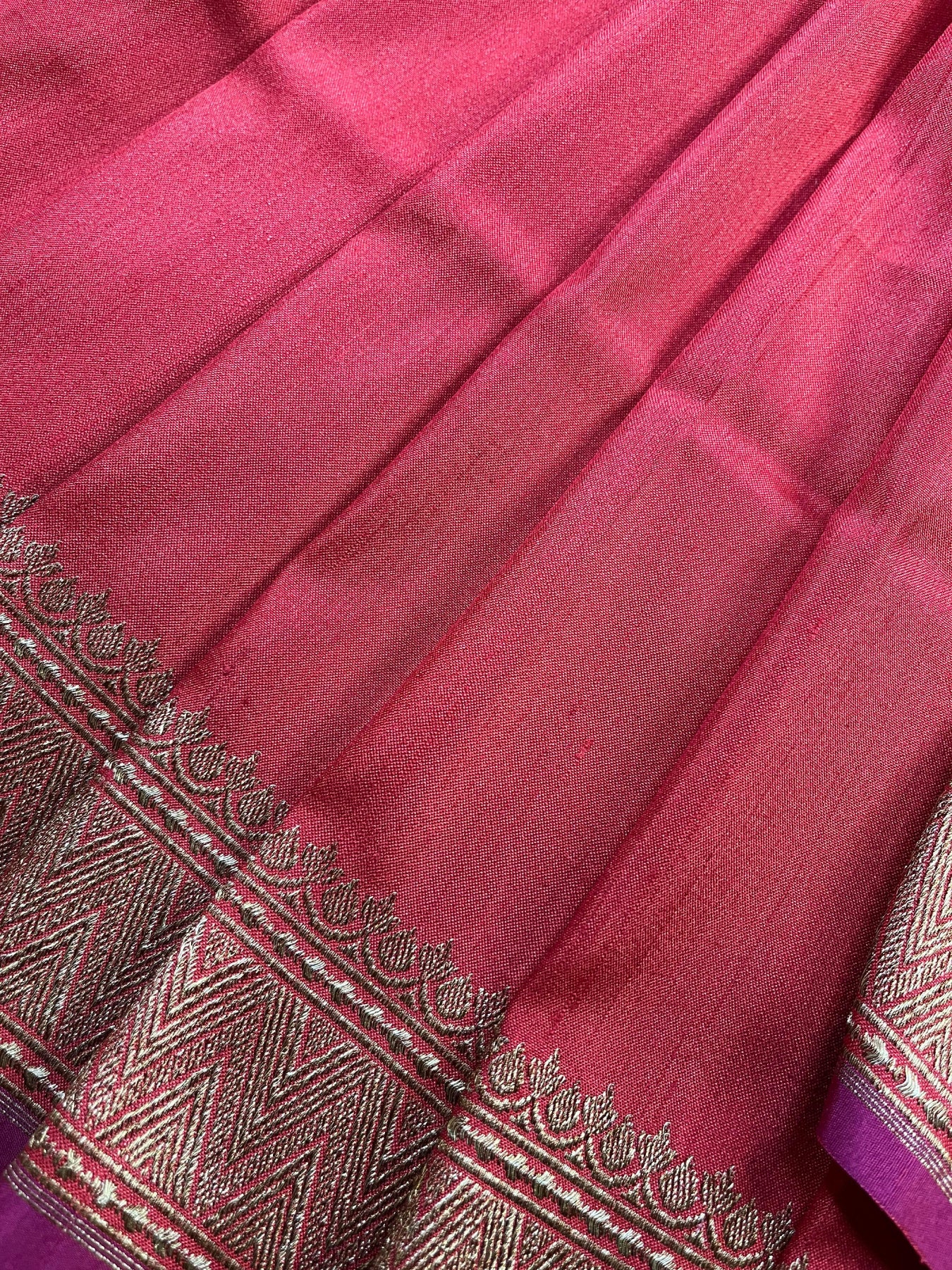RED TASSAR SILK PURE HANDLOOM BANARASI SAREE
