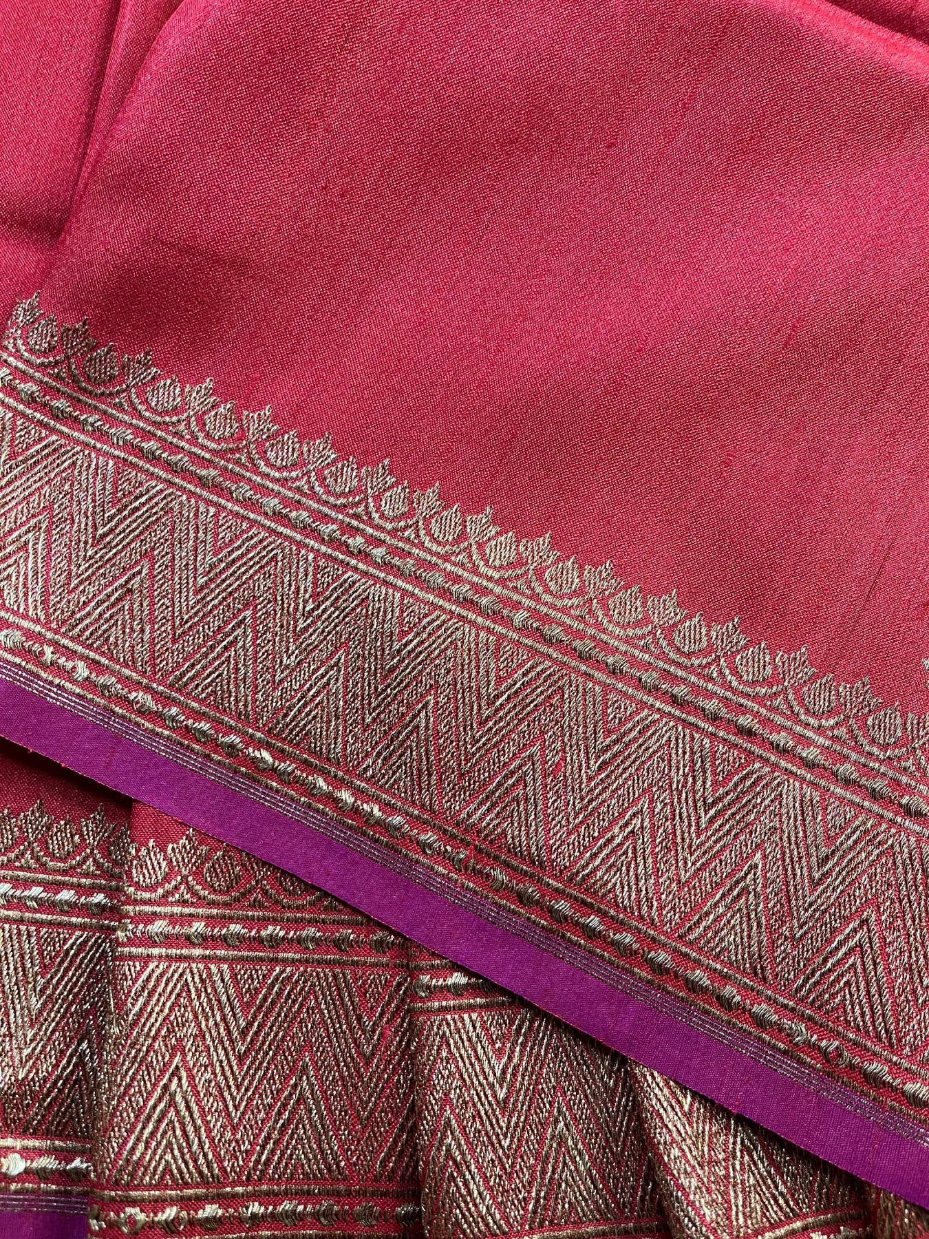 RED TASSAR SILK PURE HANDLOOM BANARASI SAREE