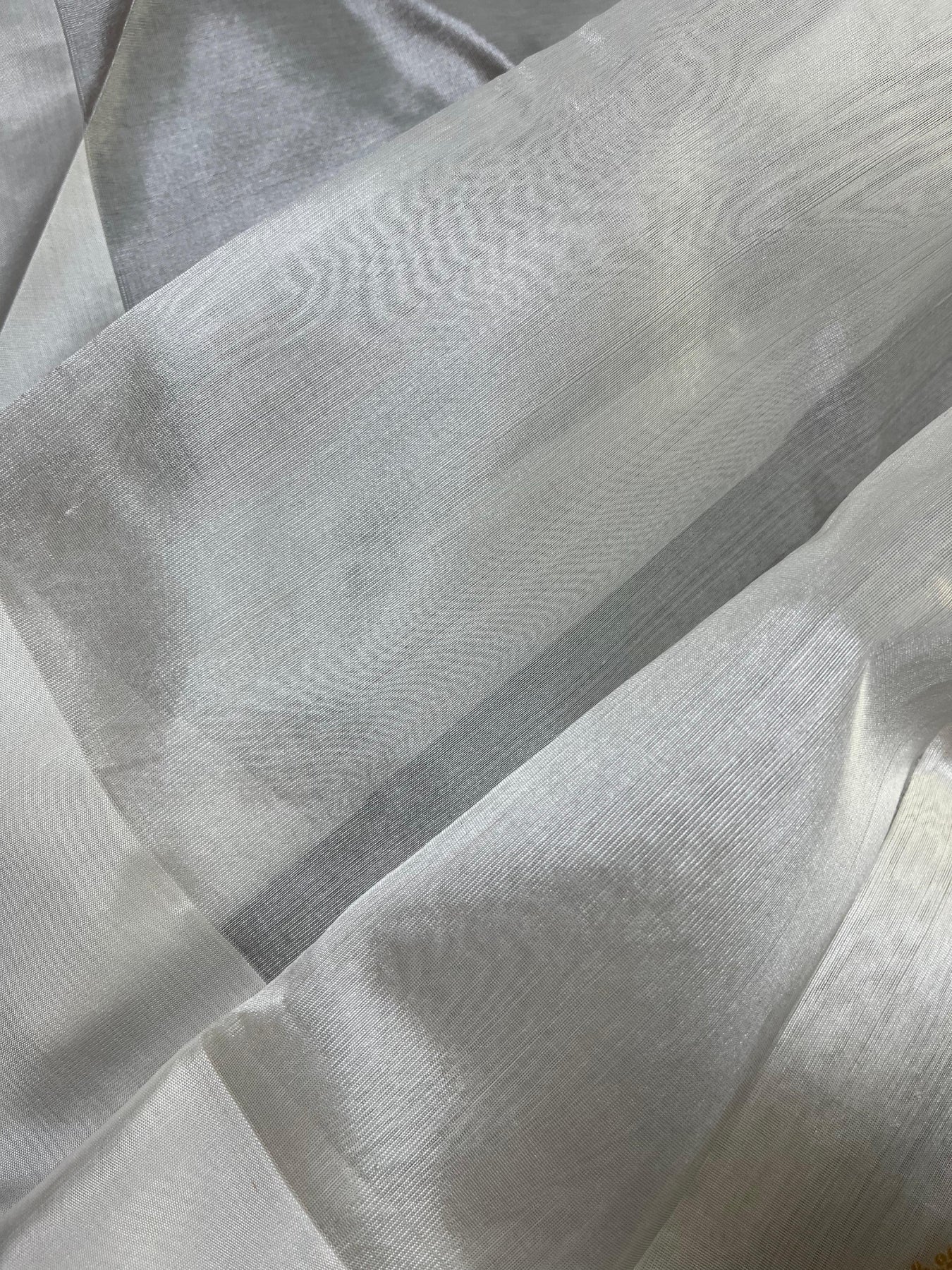 WHITE SILK PURE HANDLOOM CHANDERI SAREE