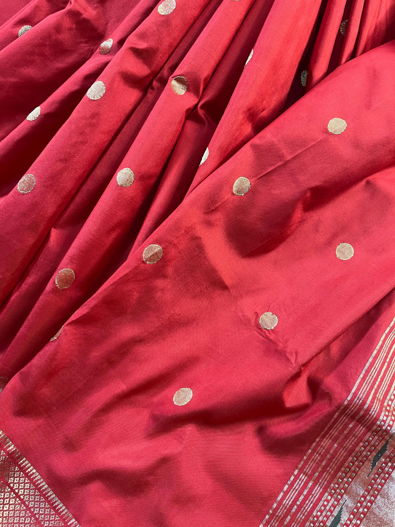 RED SILK PURE HANDLOOM PAITHANI SAREE