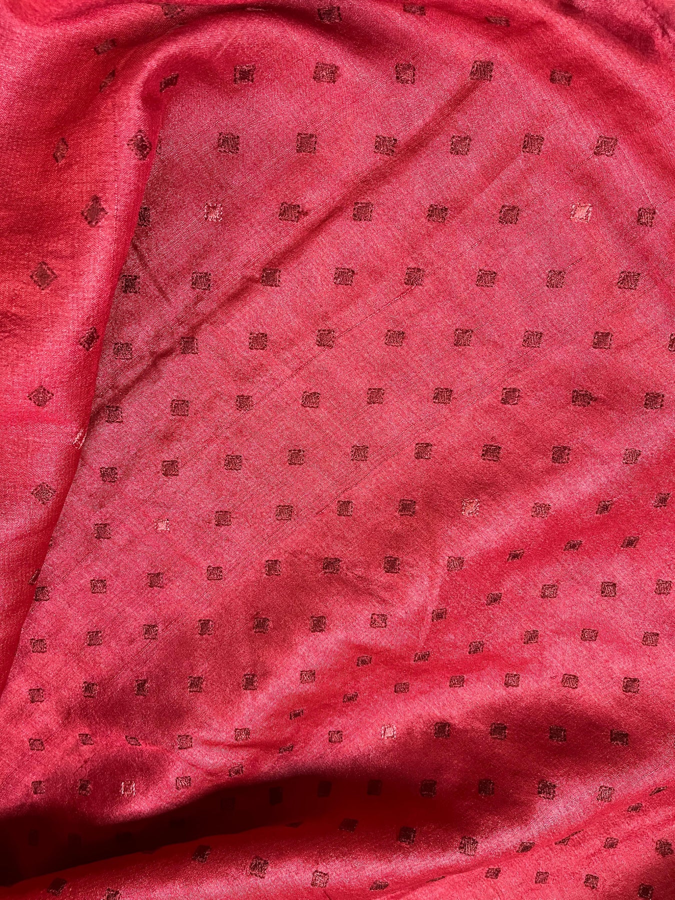 RED TASSAR PURE HANDLOOM EMBROIDERY SAREE