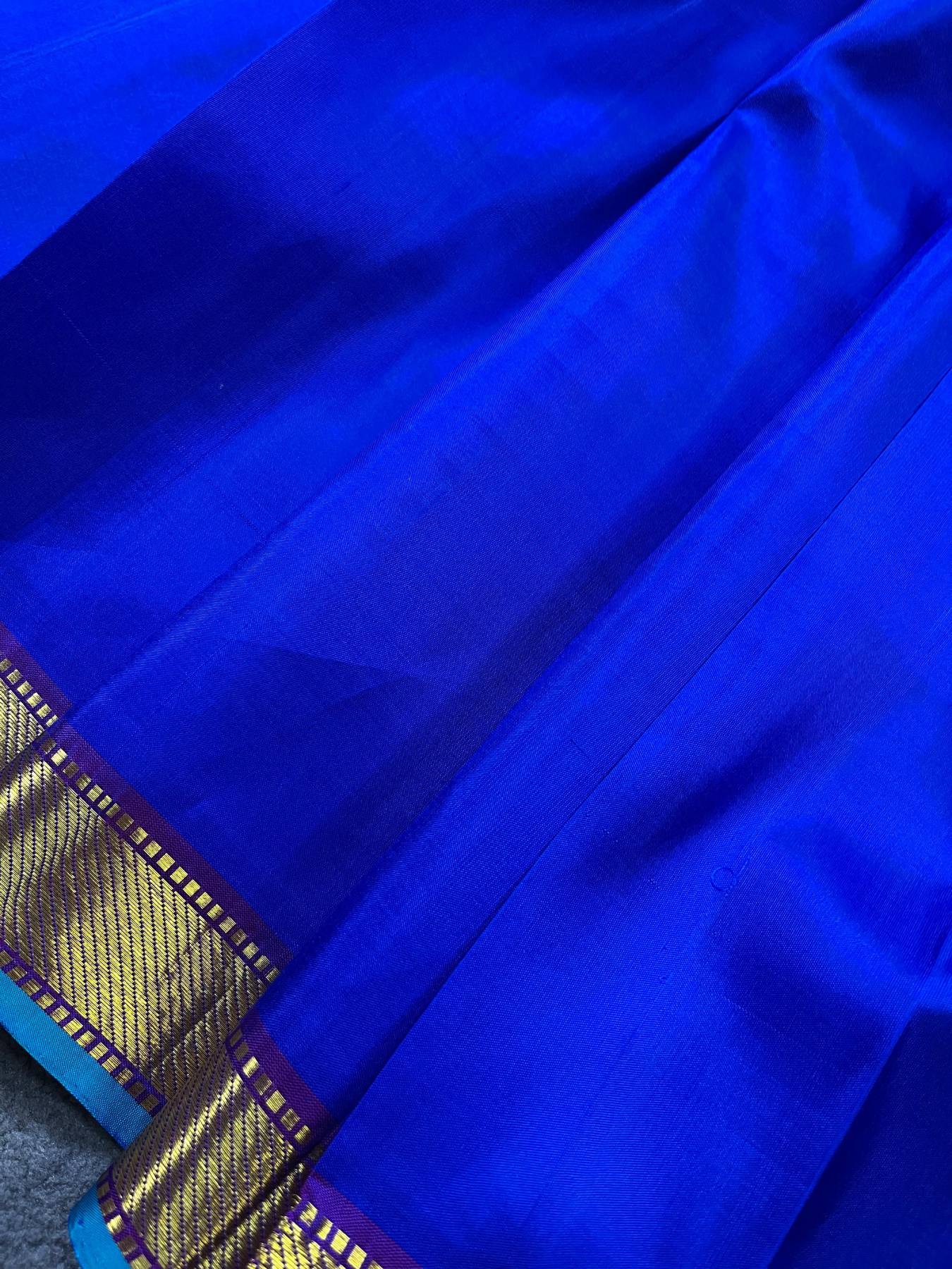 ROYAL BLUE SILK PURE HANDLOOM KANJIVARAM SAREE