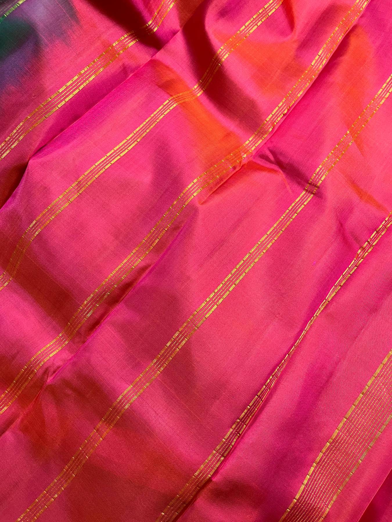 PEACOCK GREEN SILK PURE HANDLOOM KANJIVARAM SAREE