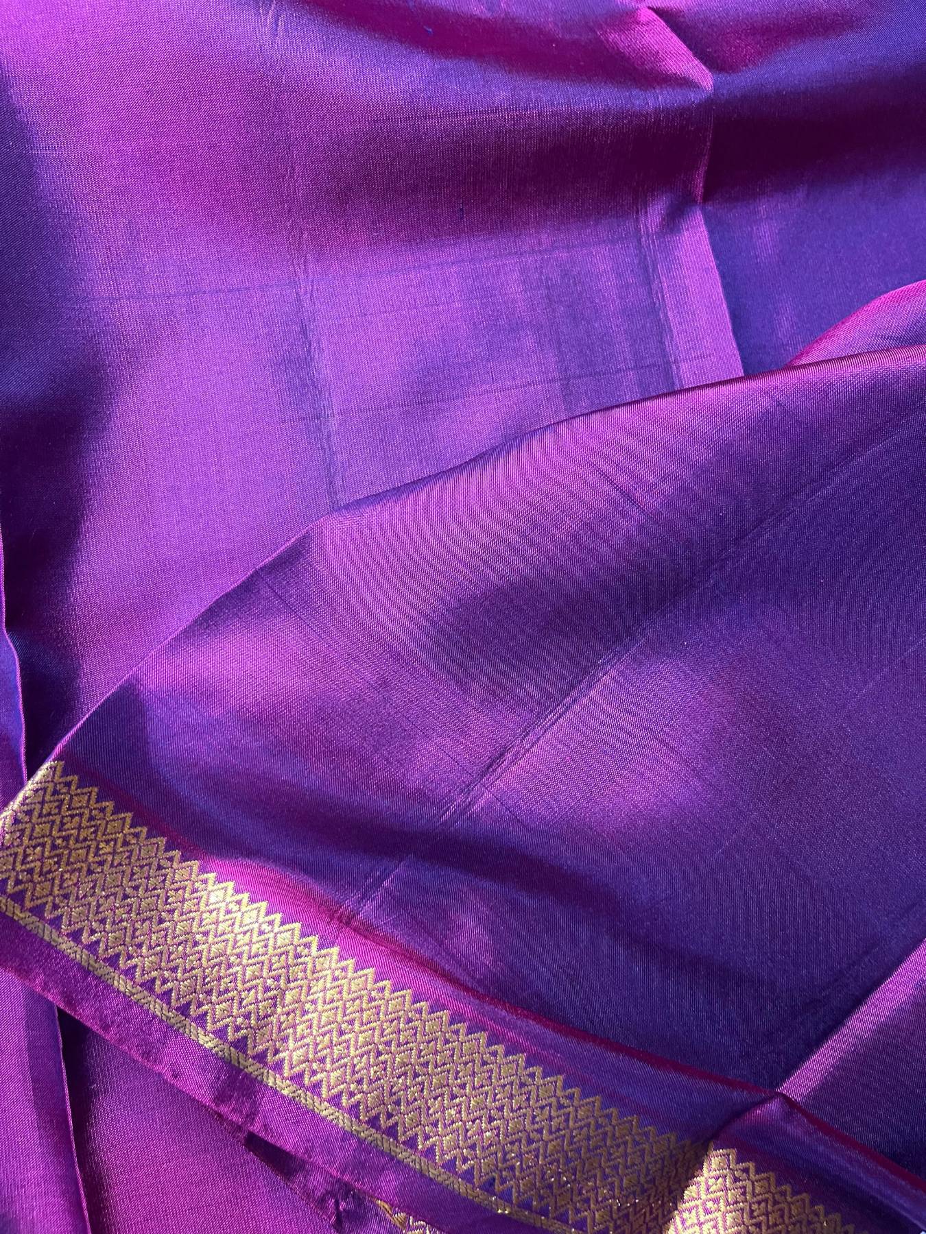 PEACOCK BLUE SILK PURE HANDLOOM KANJIVARAM SAREE