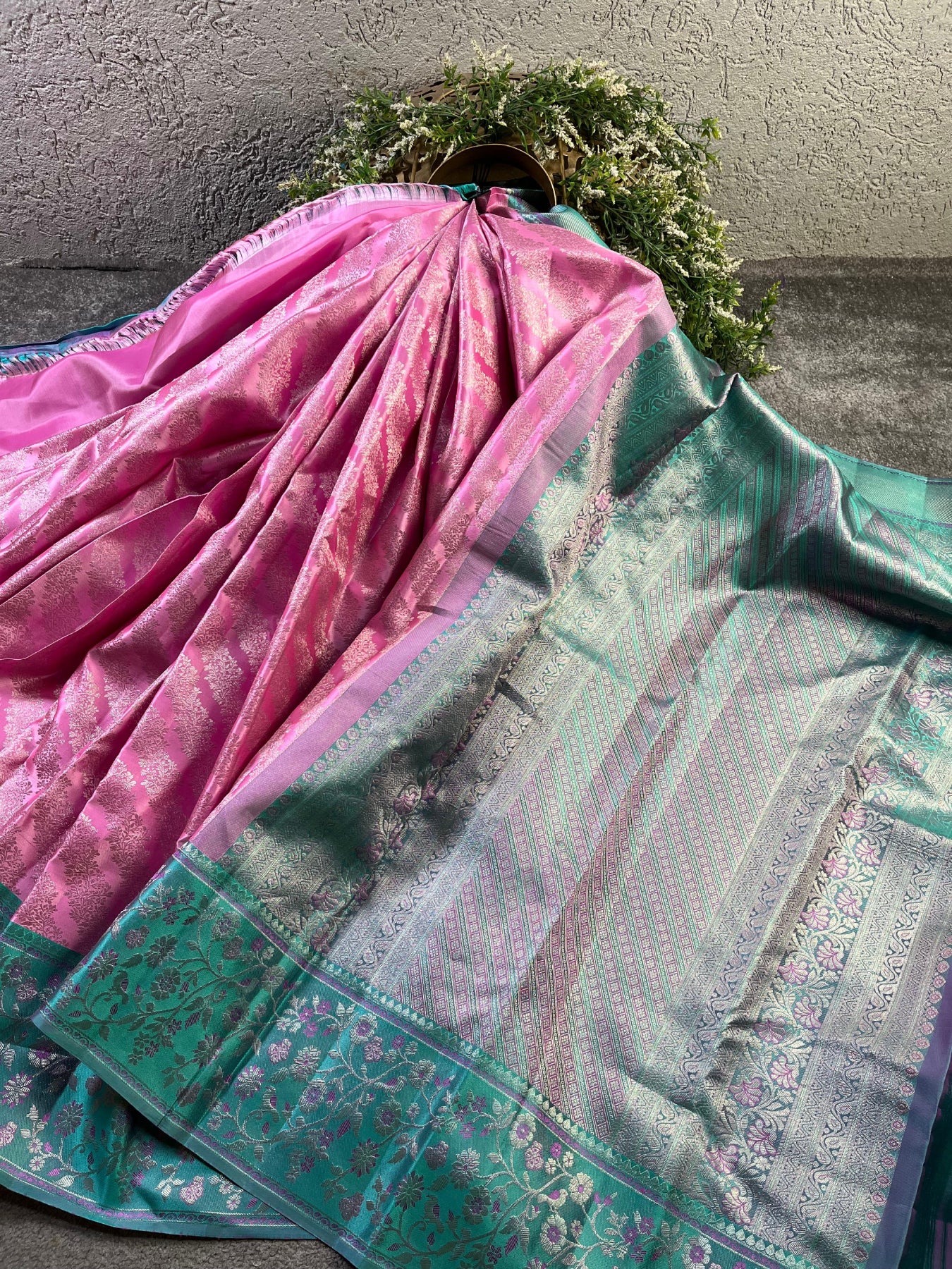 PINK SILK PURE HANDLOOM KANJIVARAM SAREE
