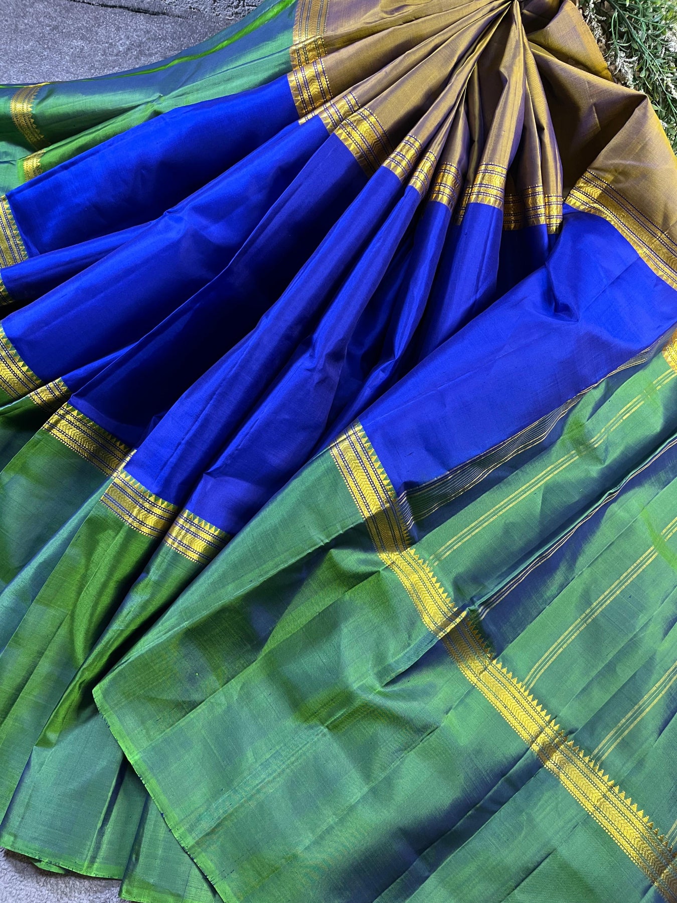 ROYAL BLUE MUBAGGAM SILK PURE HANDLOOM KANJIVARAM SAREE
