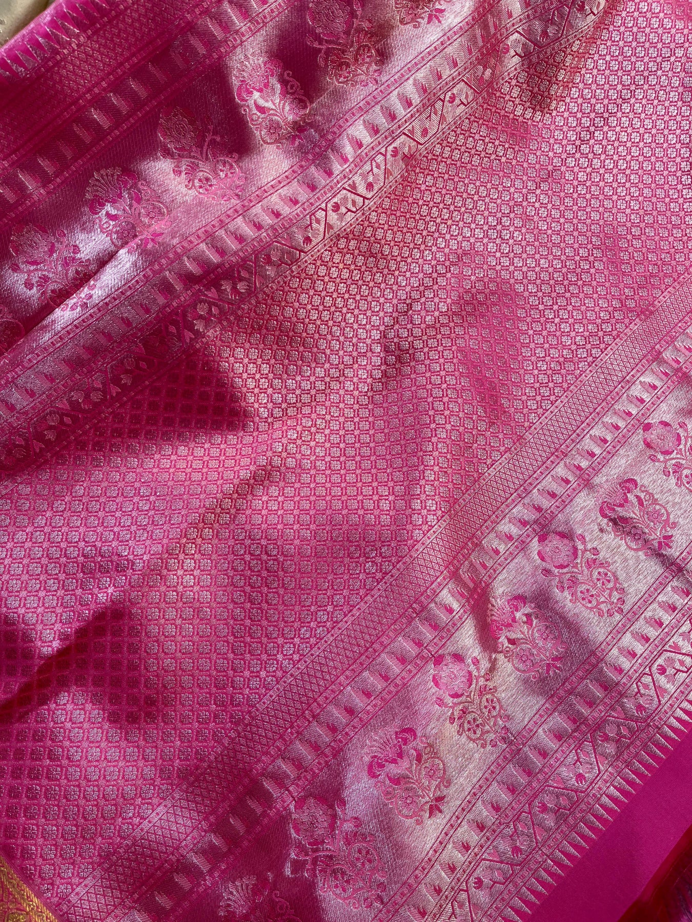 IVORY SILK PURE HANDLOOM KANJIVARAM SAREE