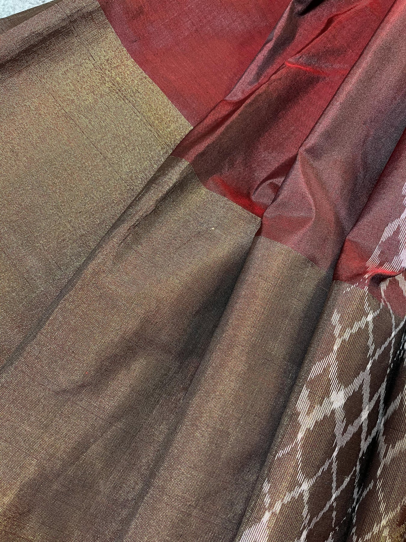 MAROON SILK PURE HANDLOOM IKKAT SAREE