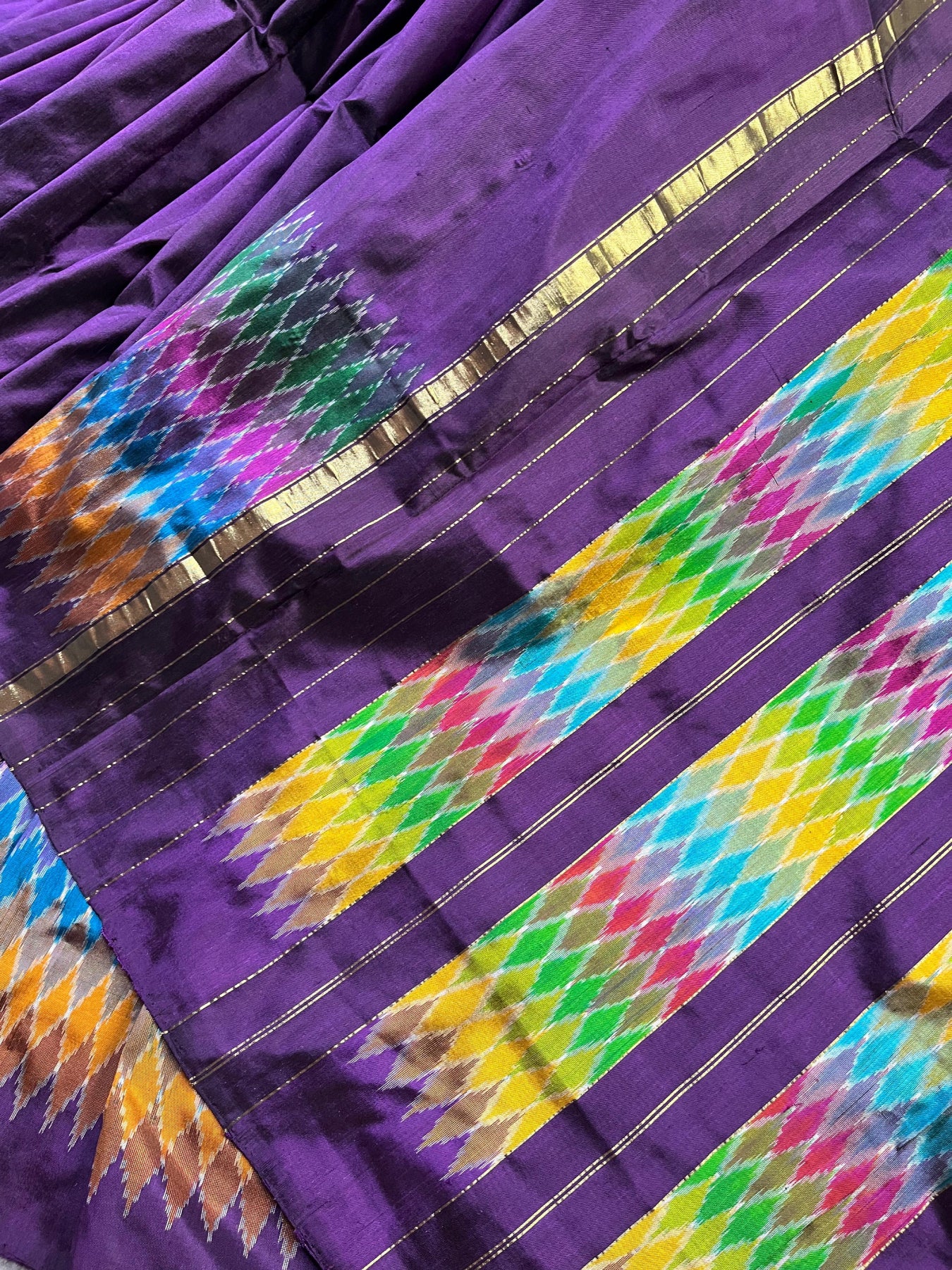 PURPLE SILK PURE HANDLOOM IKKAT SAREE