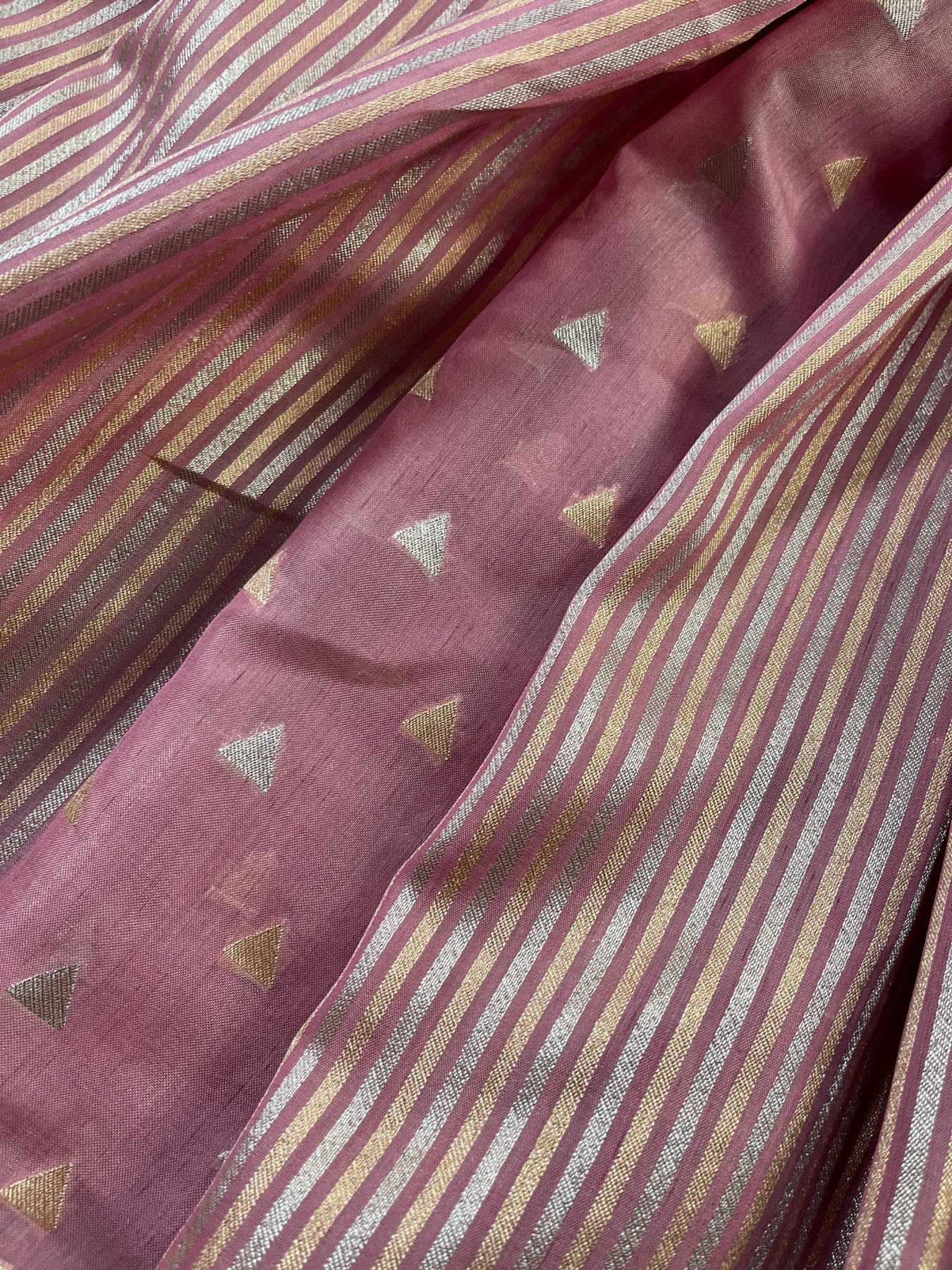 PINK KORA PURE HANDLOOM BANARASI SAREE