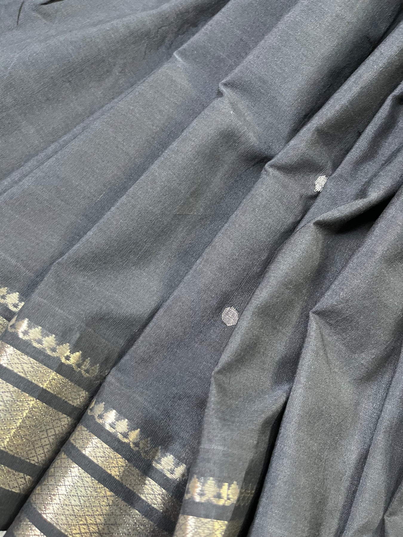 BLACK COTTON PURE HANDLOOM PAITHANI SAREE