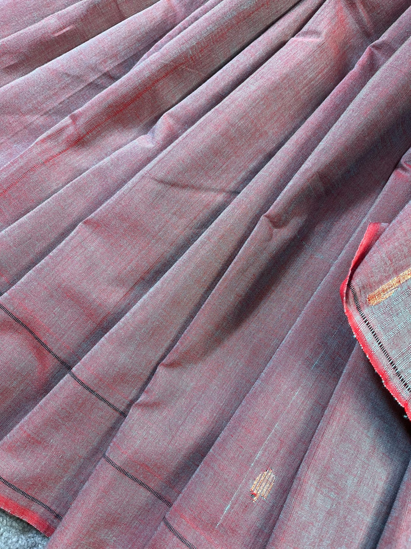 MAUVE COTTON PURE HANDLOOM PAITHANI SAREE