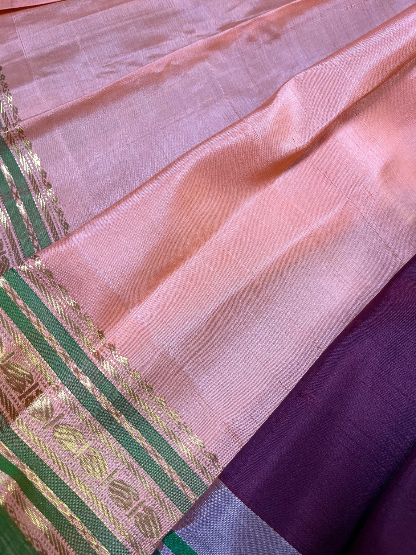 MAROON SILK PURE HANDLOOM GADWAL SAREE