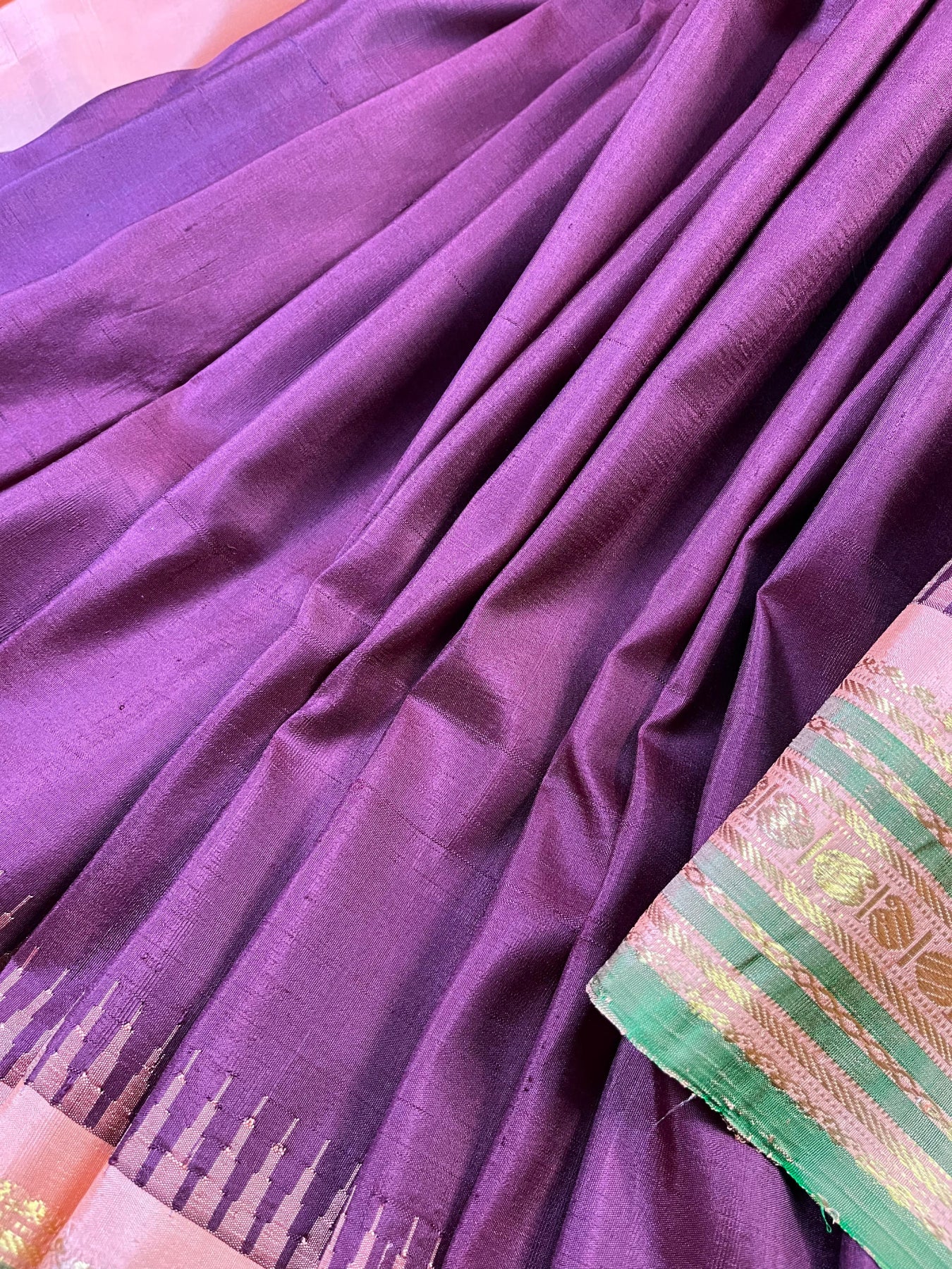 MAROON SILK PURE HANDLOOM GADWAL SAREE