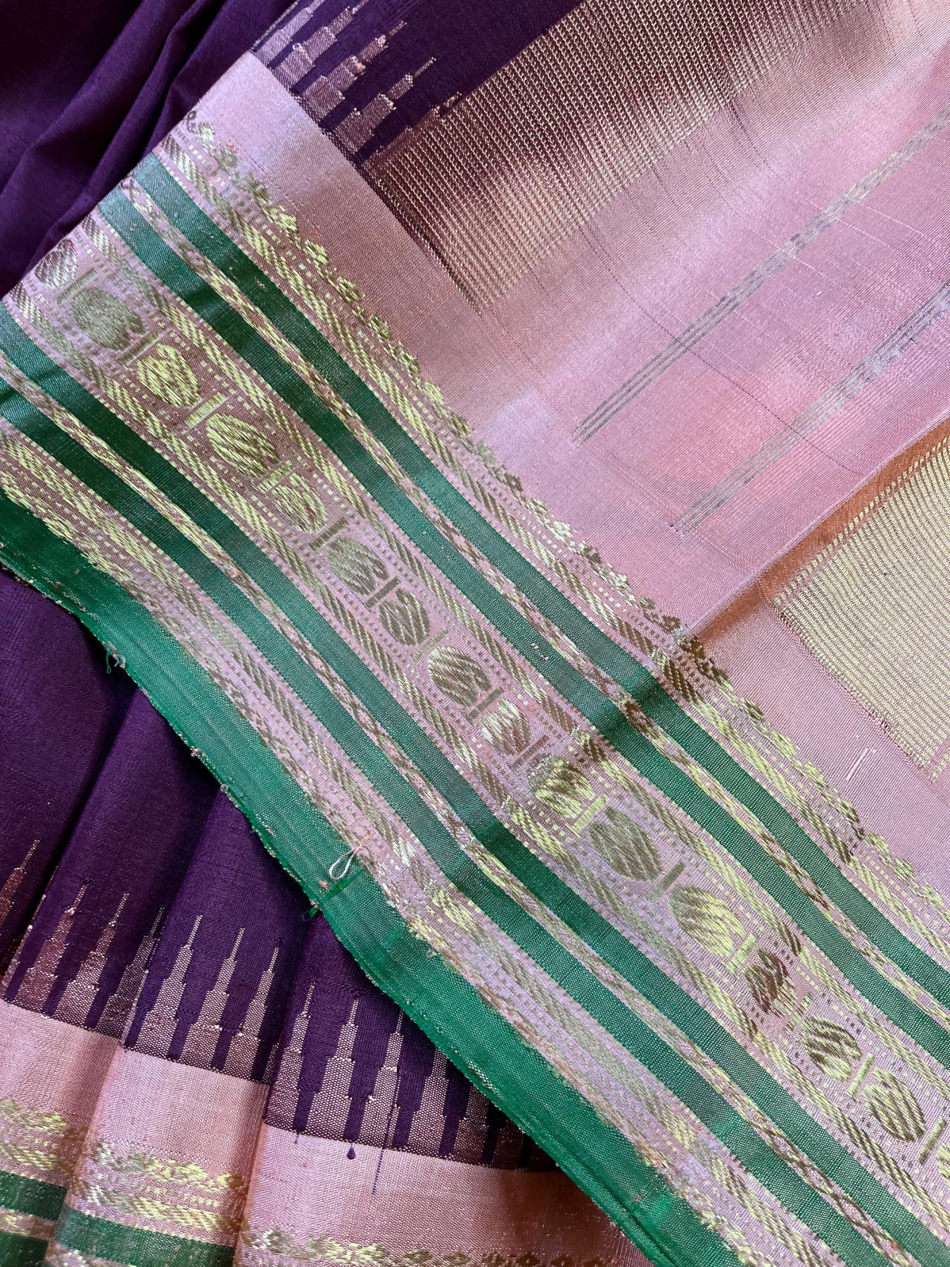 MAROON SILK PURE HANDLOOM GADWAL SAREE