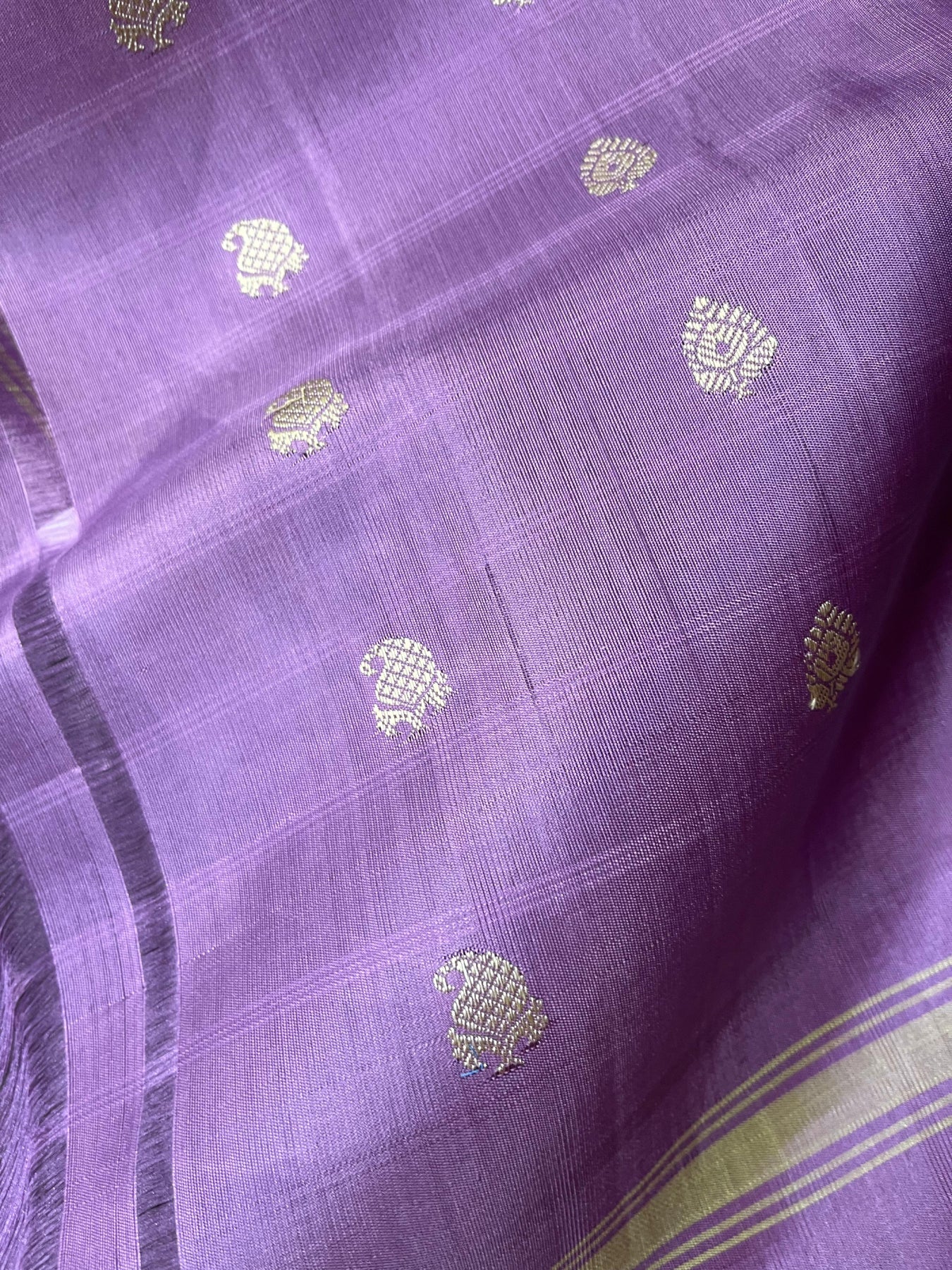 LIGHT PISTA SILK PURE HANDLOOM GADWAL SAREE