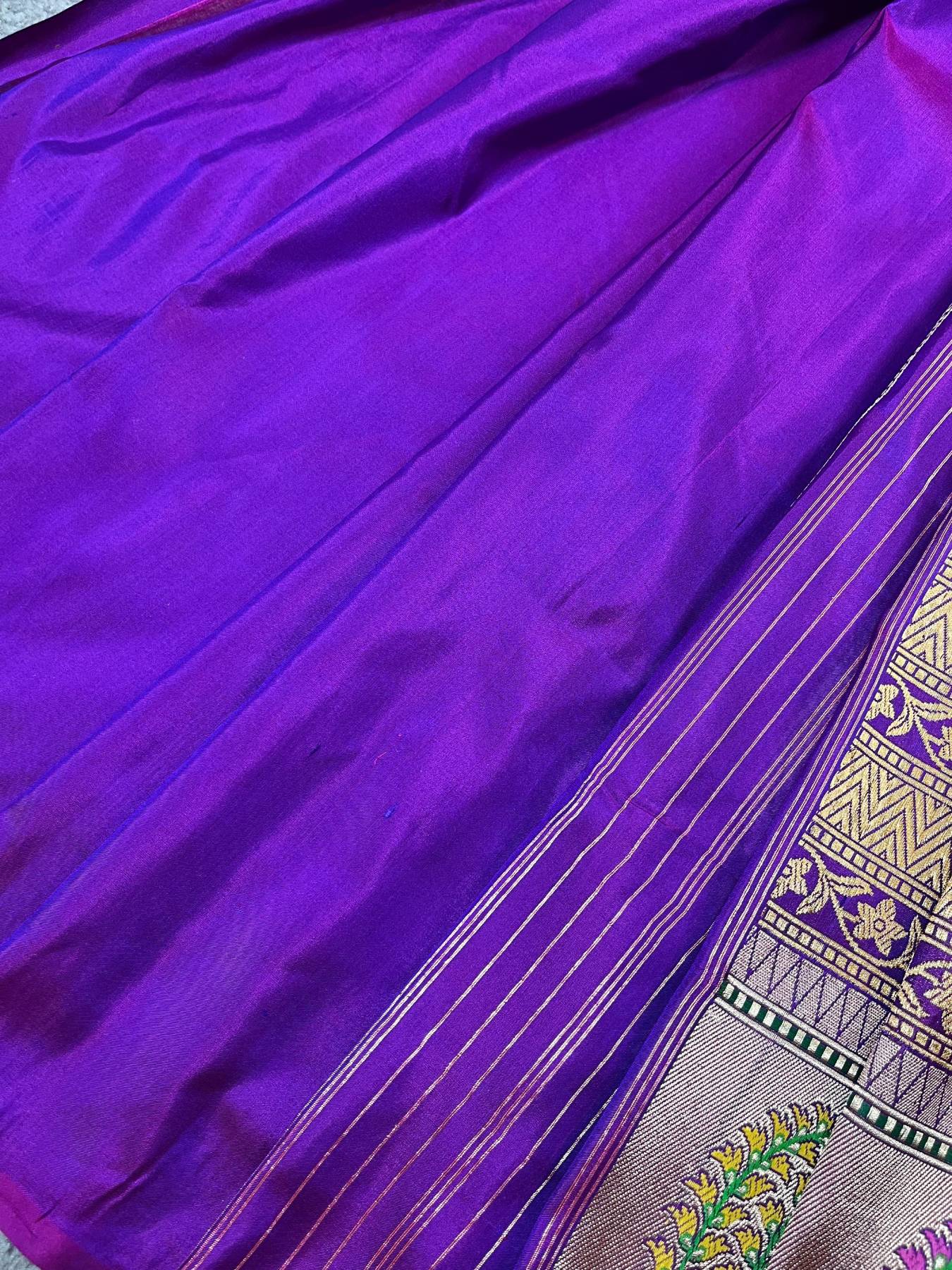 PURPLE SILK PURE HANDLOOM BANARASI SAREE