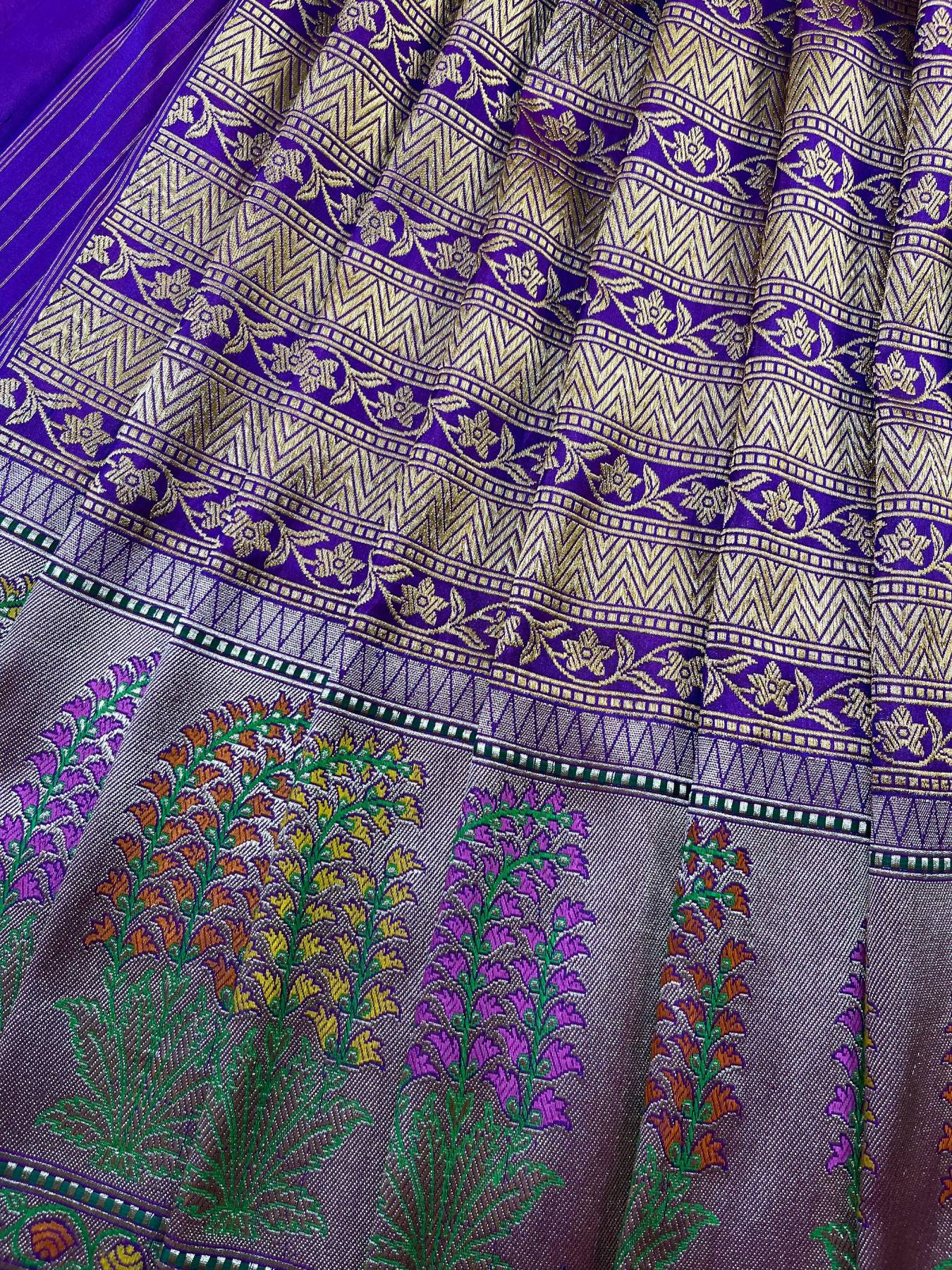 PURPLE SILK PURE HANDLOOM BANARASI SAREE
