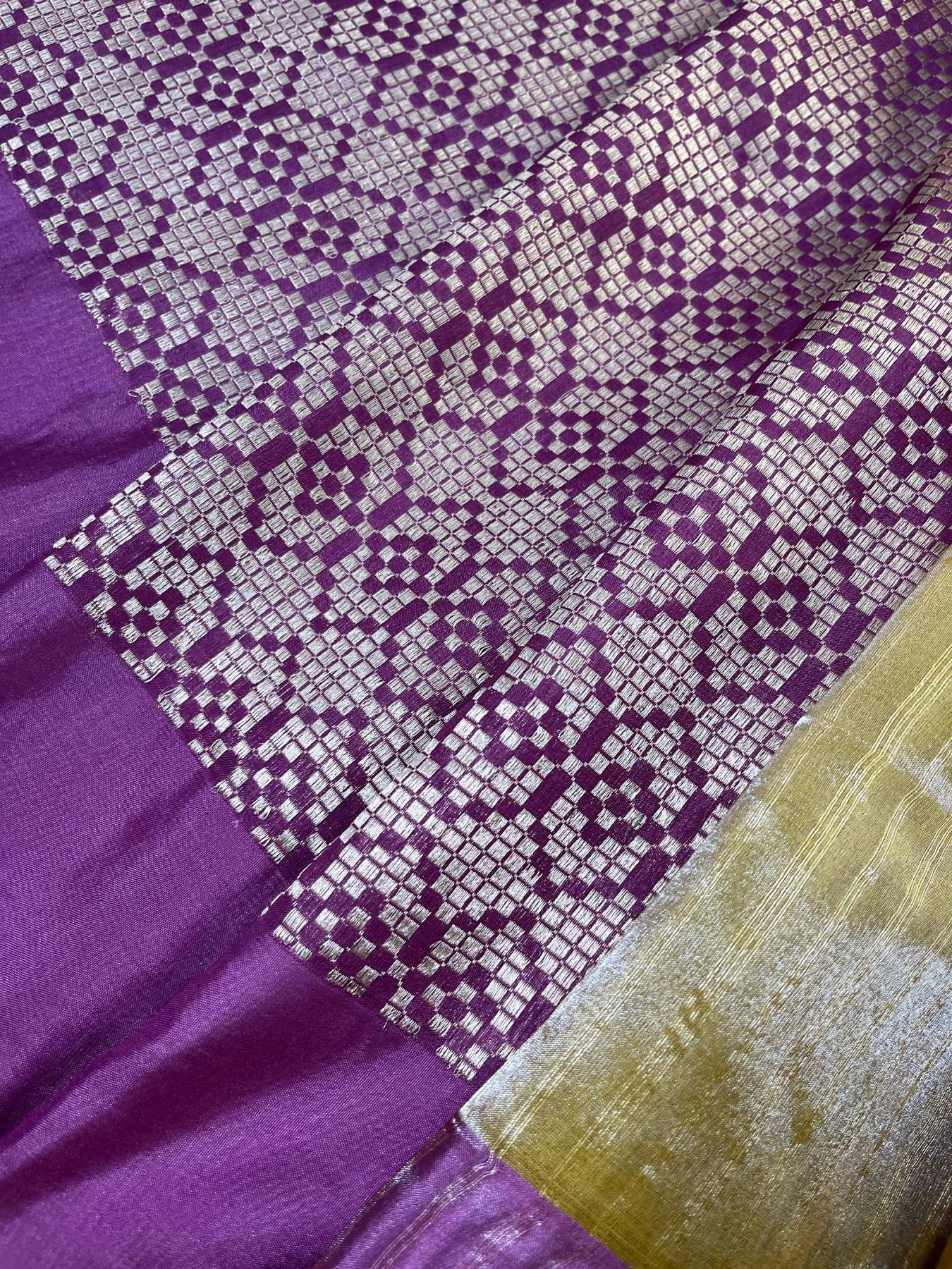 YELLOW KORA TISSUE PURE HANDLOOM BANARASI SAREE