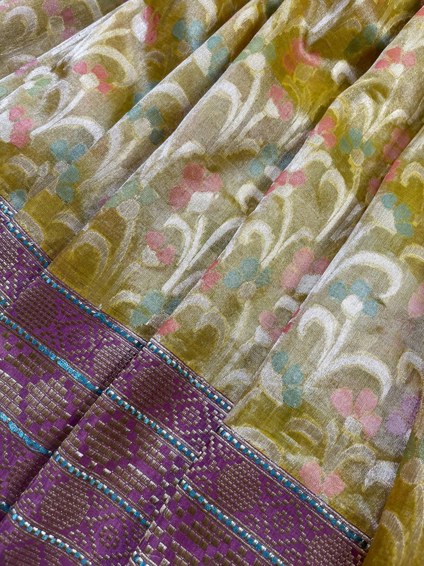 YELLOW KORA TISSUE PURE HANDLOOM BANARASI SAREE