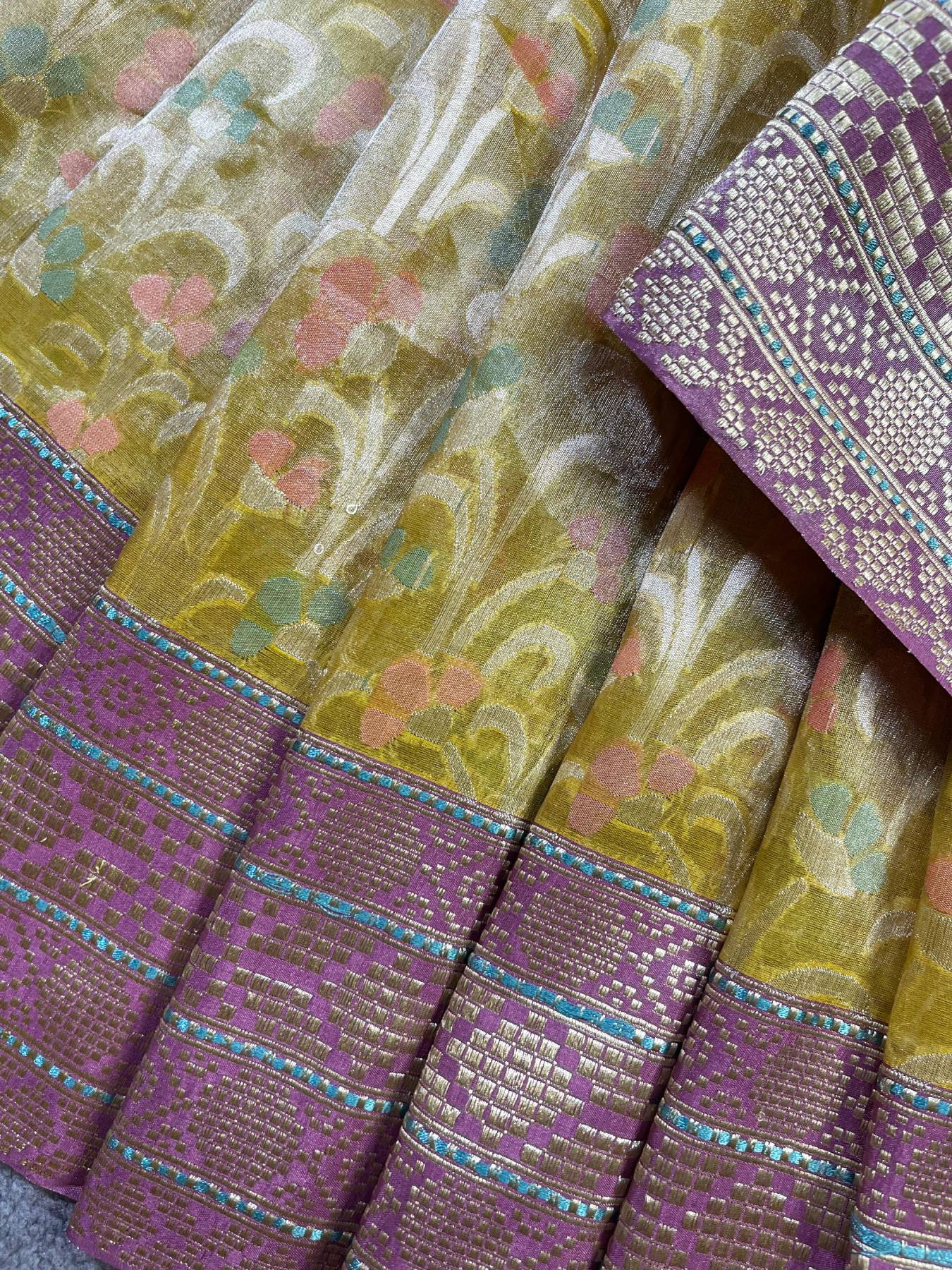 YELLOW KORA TISSUE PURE HANDLOOM BANARASI SAREE