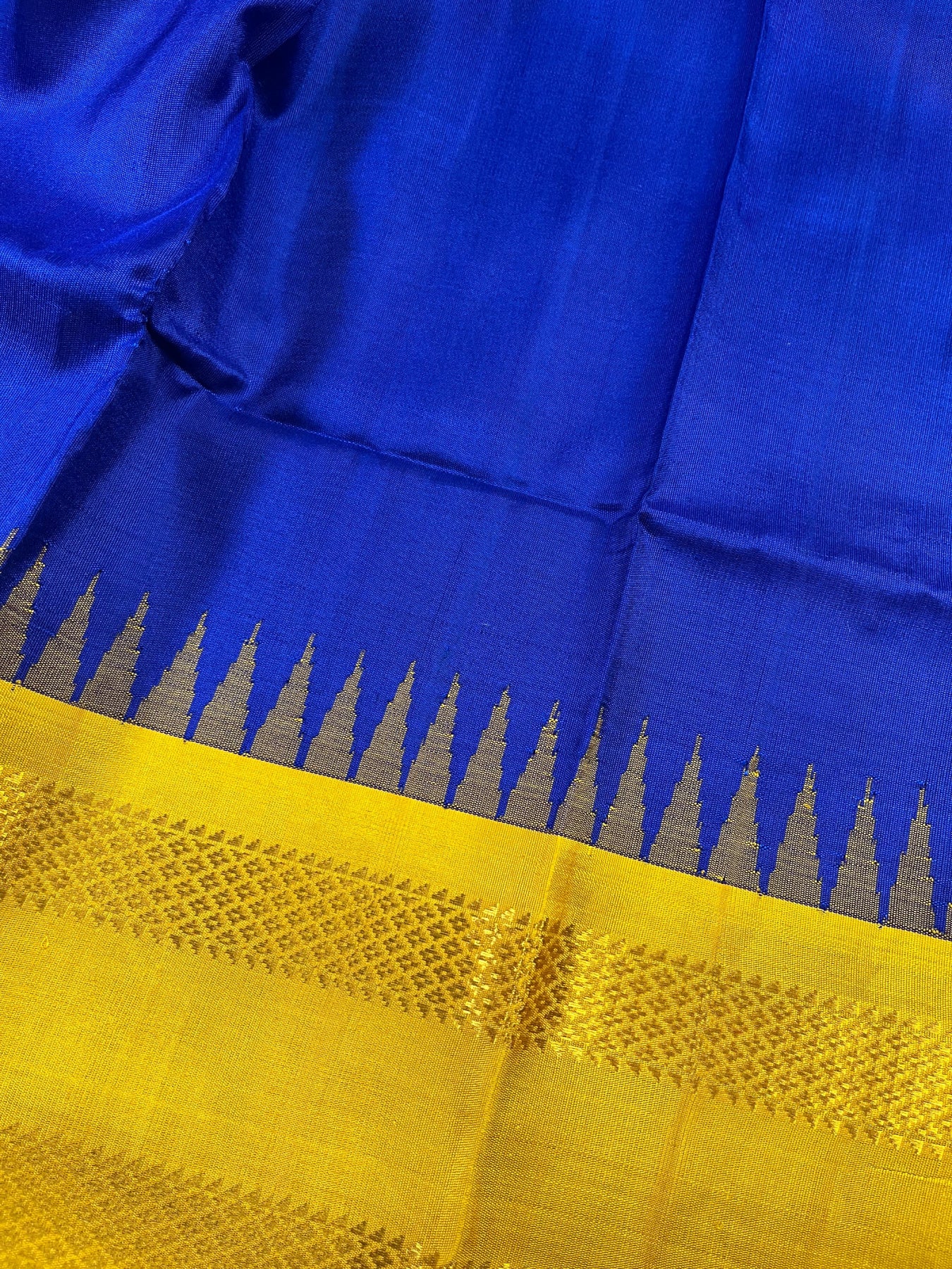 BLUE SILK PURE HANDLOOM GADWAL DUPATTA