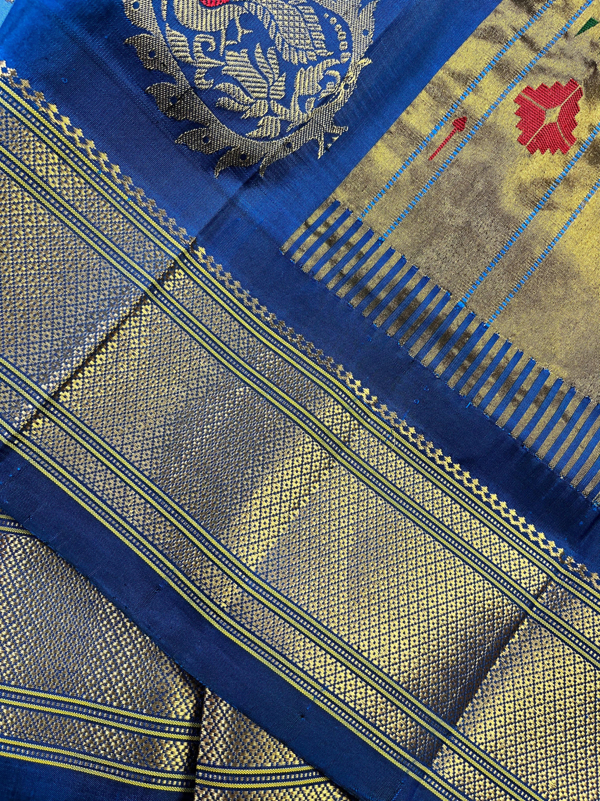 BLUE SILK PURE HANDLOOM PAITHANI SAREE