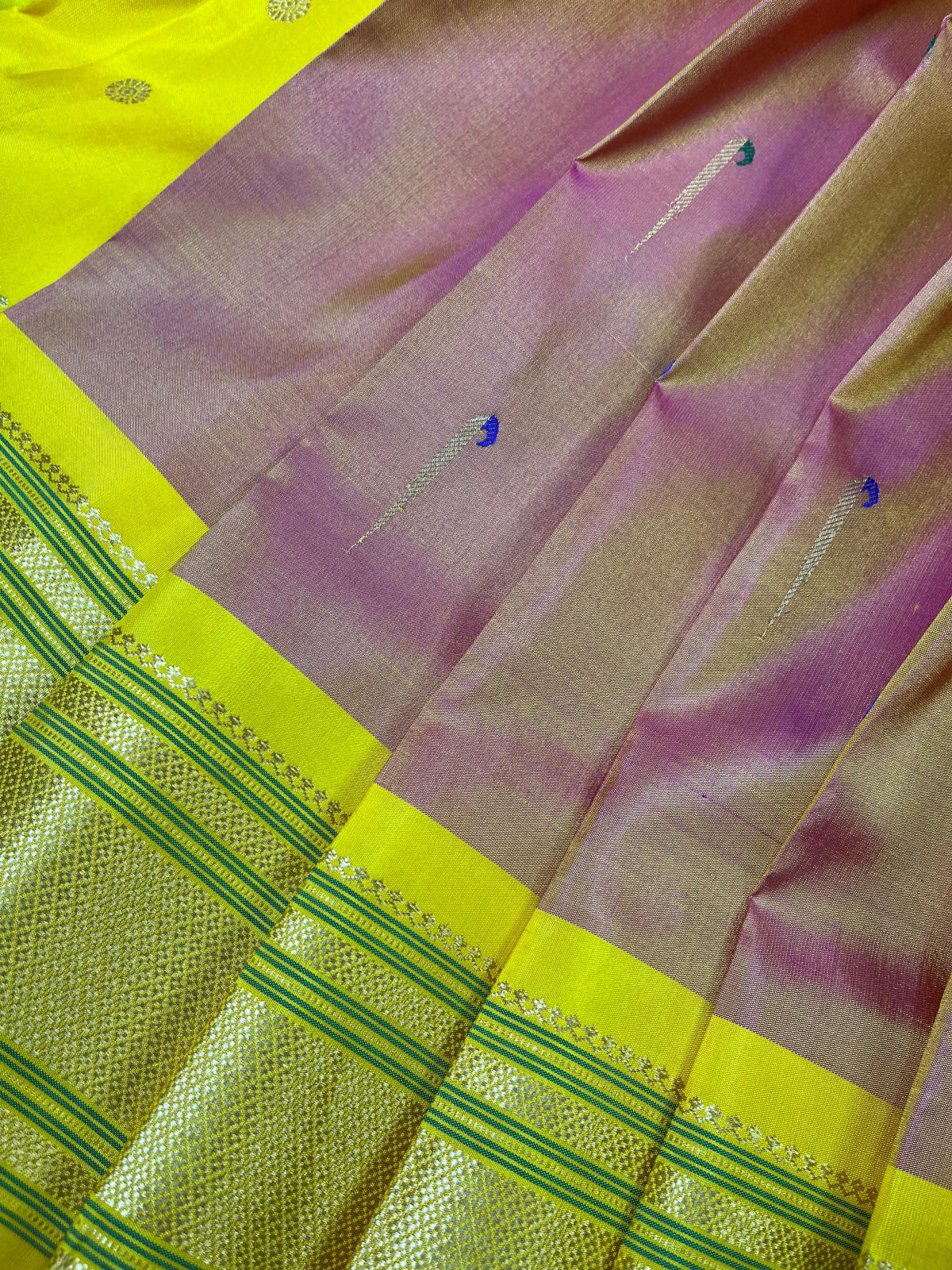 TWO TONE PINK PURE SILK HANDLOOM PAITHANI SAREE
