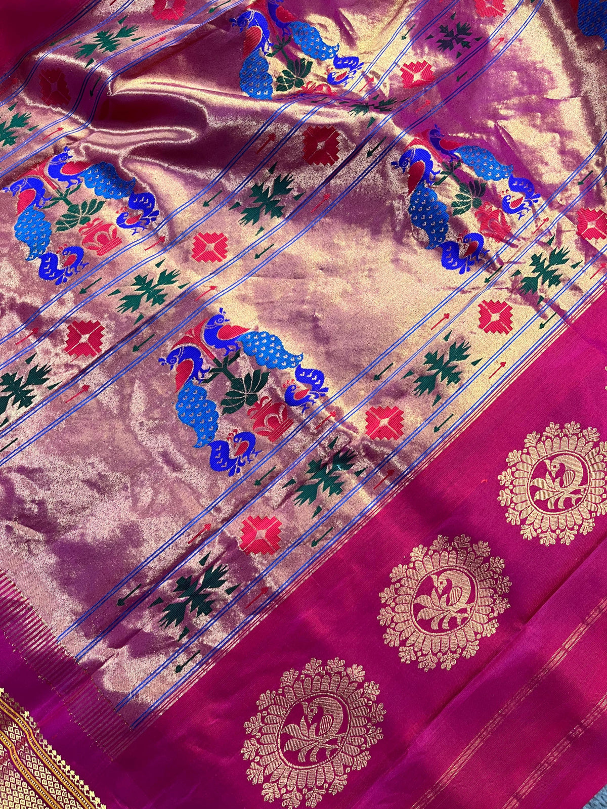 ORANGE PURE SILK HANDLOOM PAITHANI SAREE