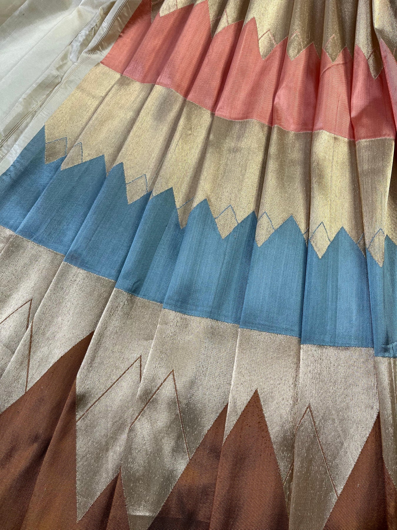 PEARL WHITE TISSUE SILK HANDLOOM BANARASI SAREE