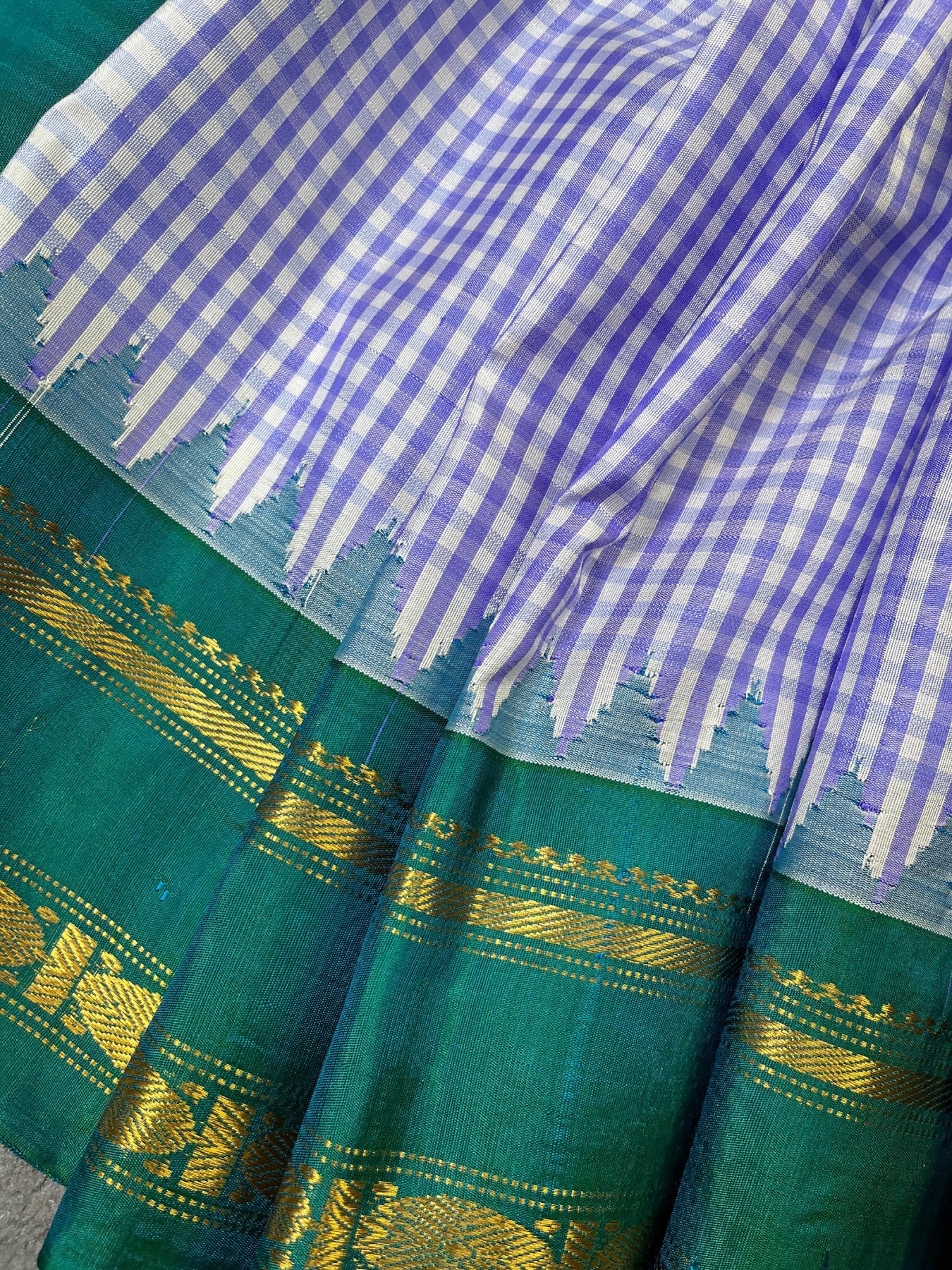 LAVENDER SILK PURE HANDLOOM GADWAL SAREE