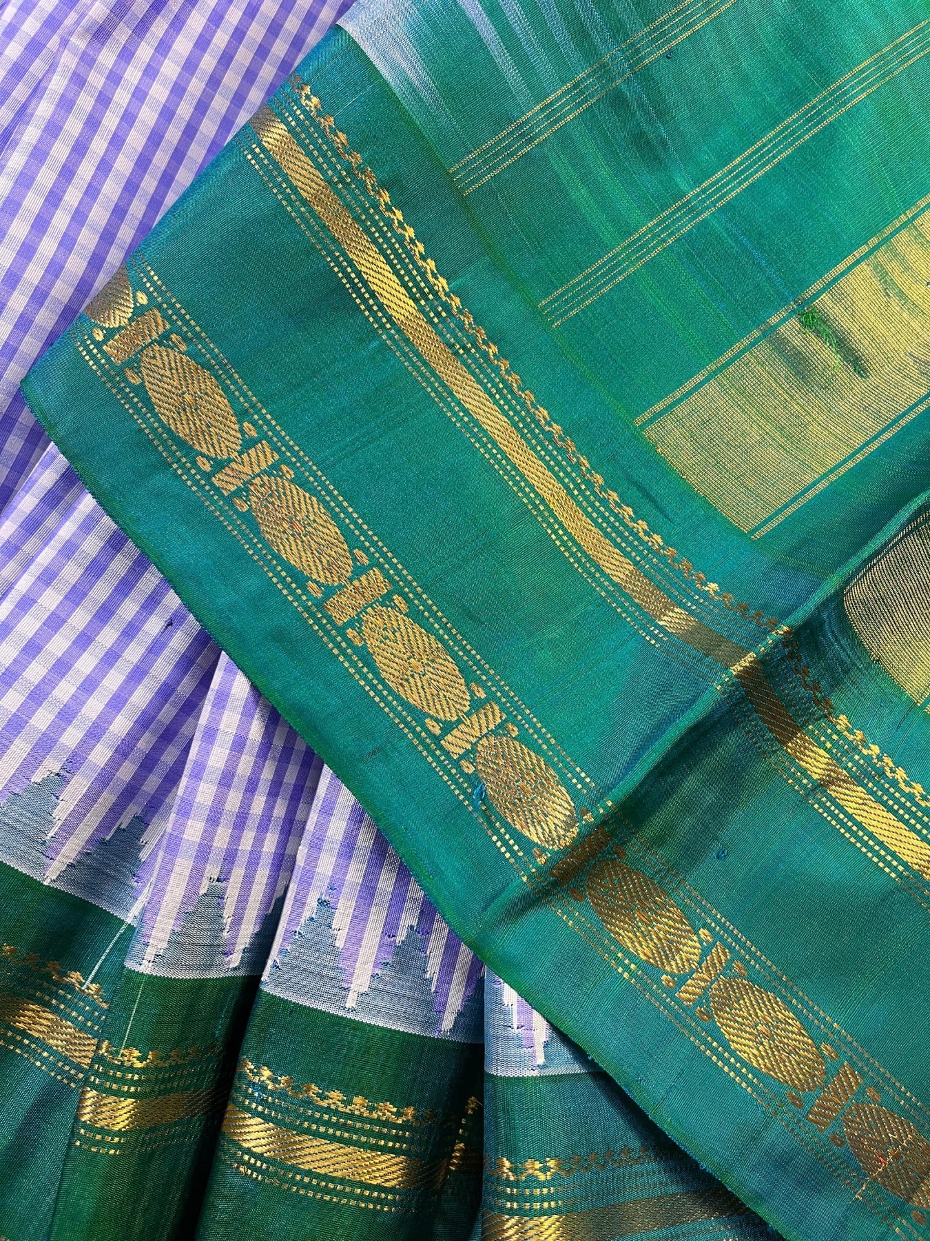 LAVENDER SILK PURE HANDLOOM GADWAL SAREE