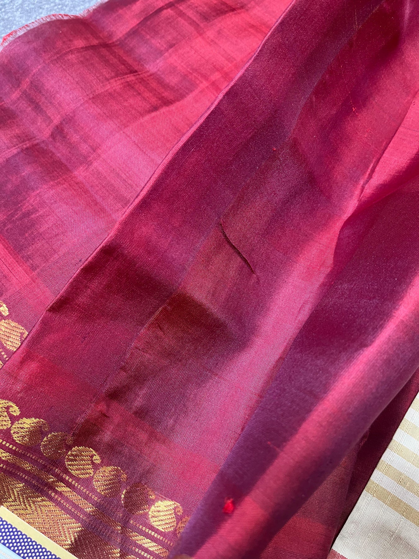 WHITE SILK PURE HANDLOOM GADWAL SAREE