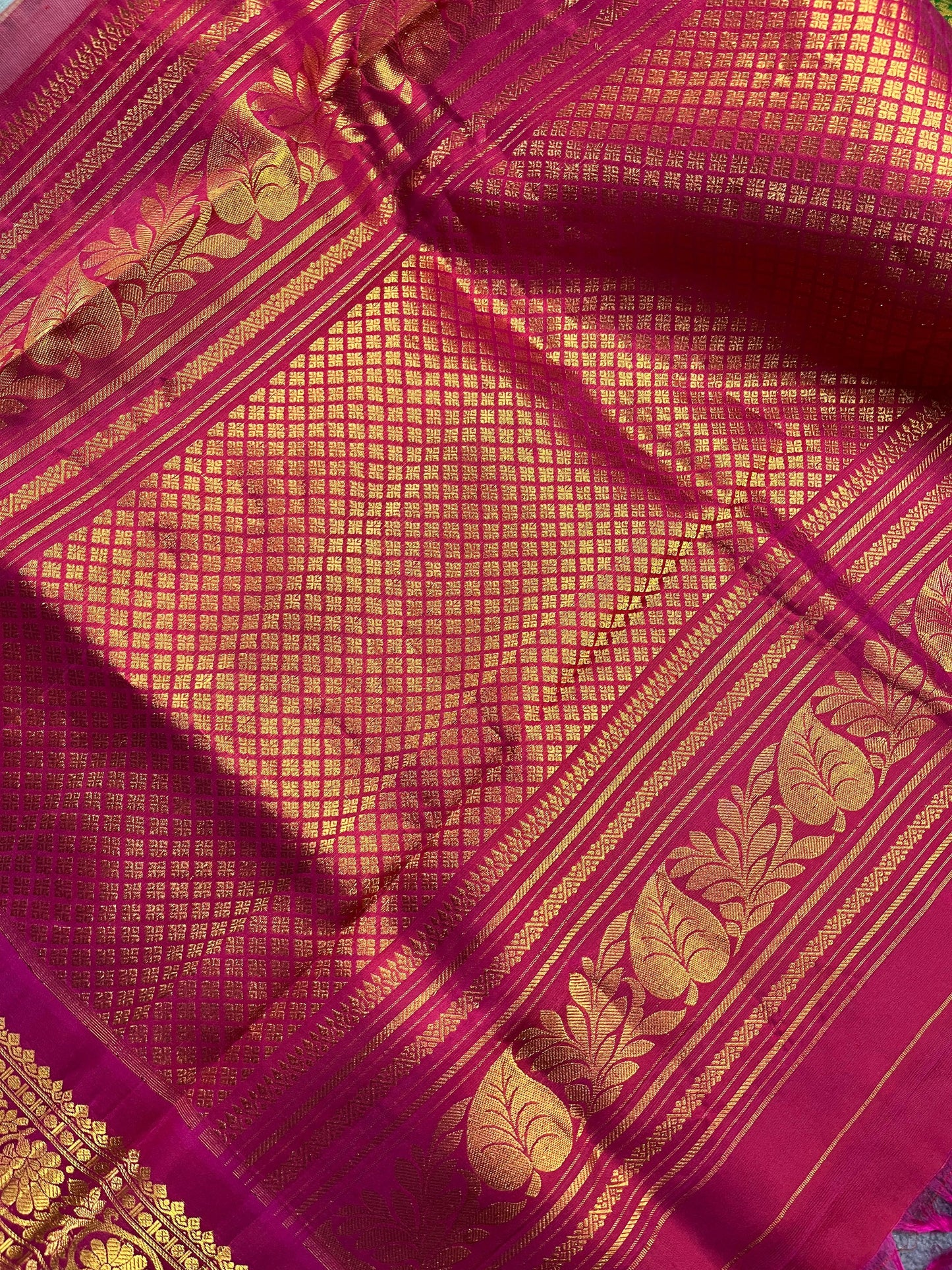 ICE BLUE SILK PURE HANDLOOM GADWAL SAREE
