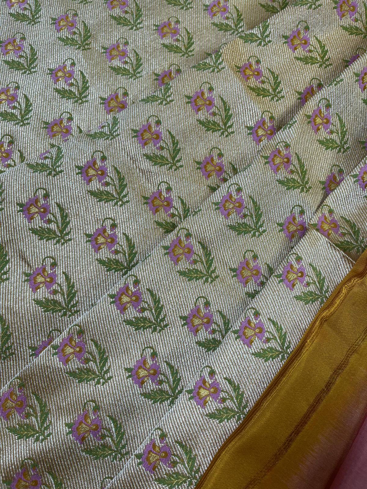 POWDER PINK SILK PURE HANDLOOM BANARASI SAREE