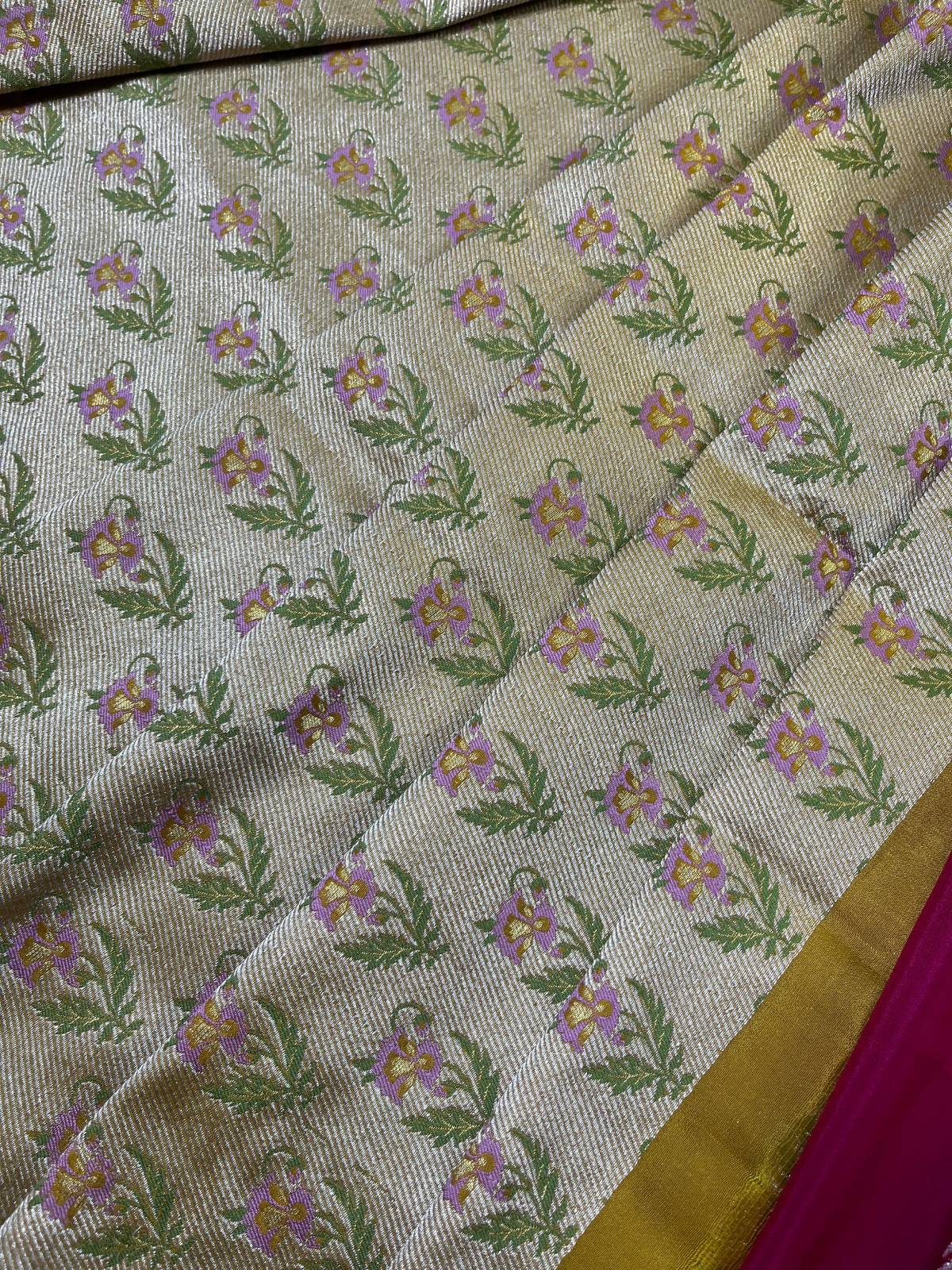 MAJENTA PINK SILK PURE HANDLOOM BANARASI SAREE